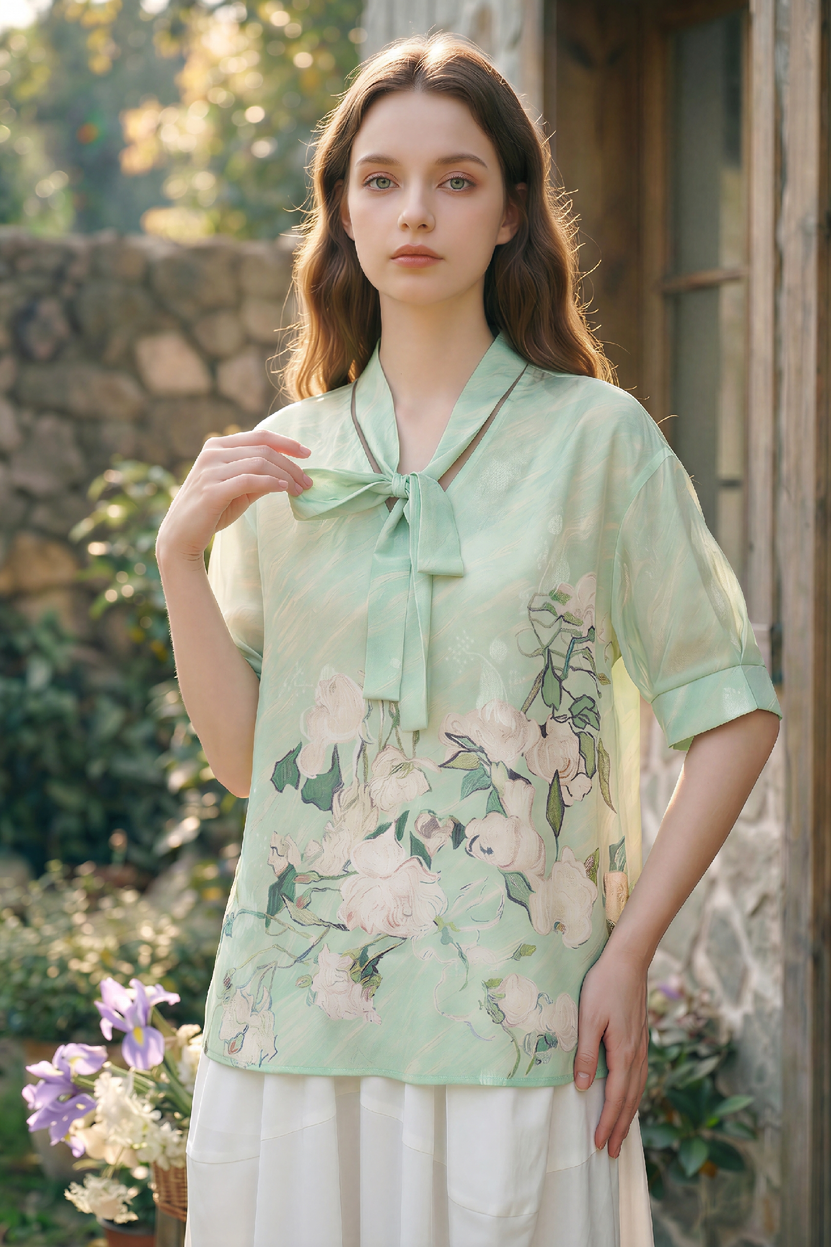 Green Printed Shirt