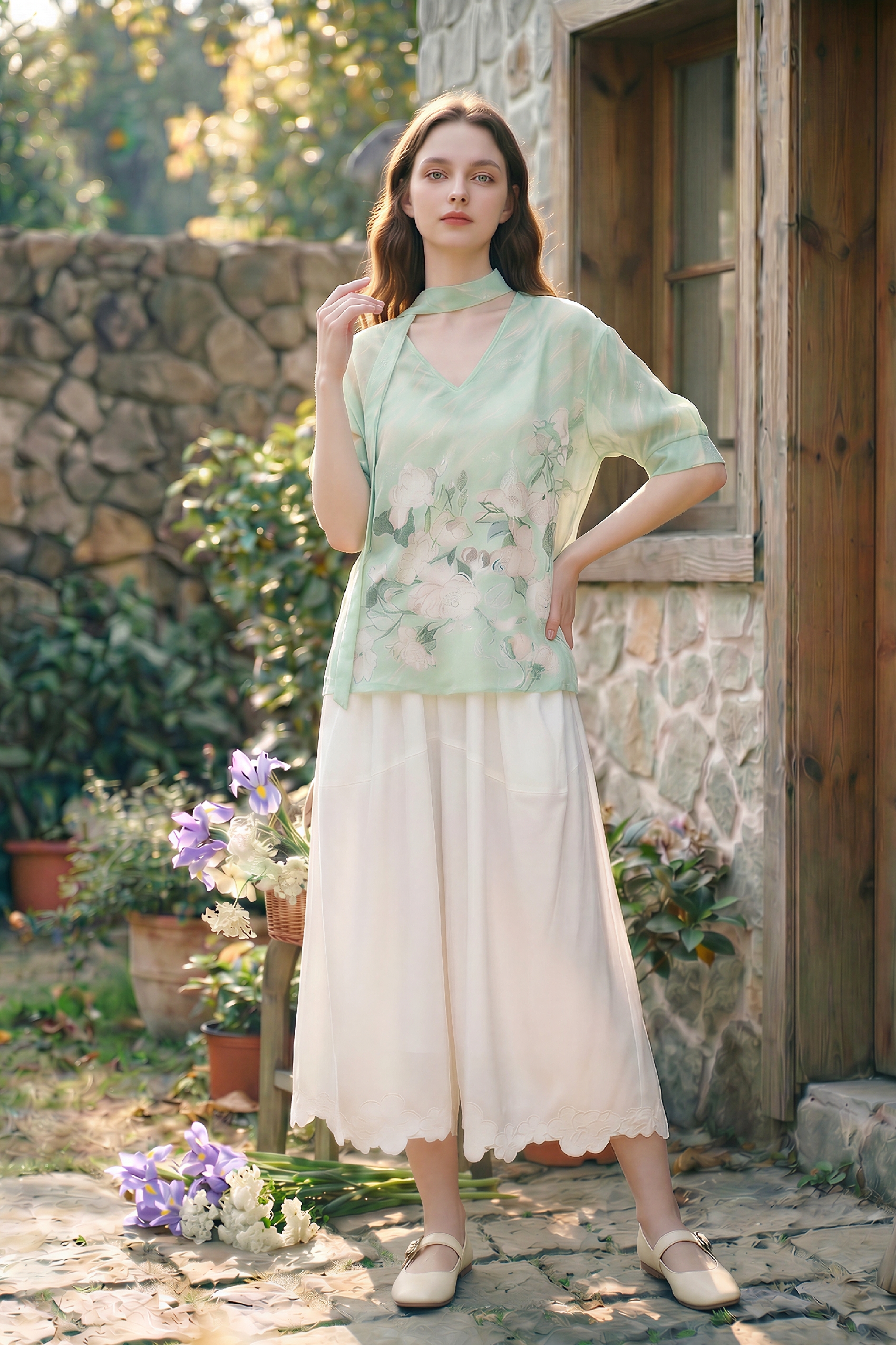 Green Printed Shirt