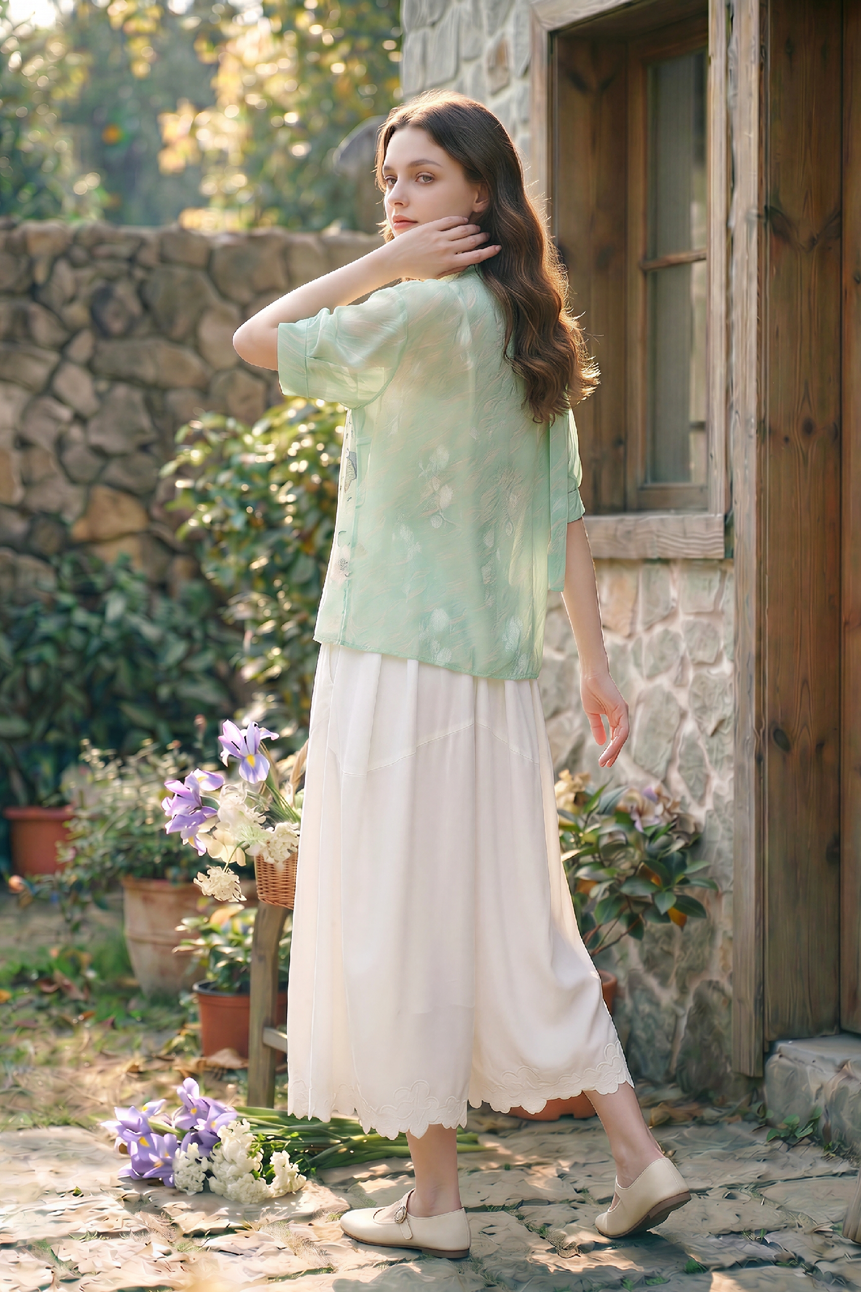 Green Printed Shirt