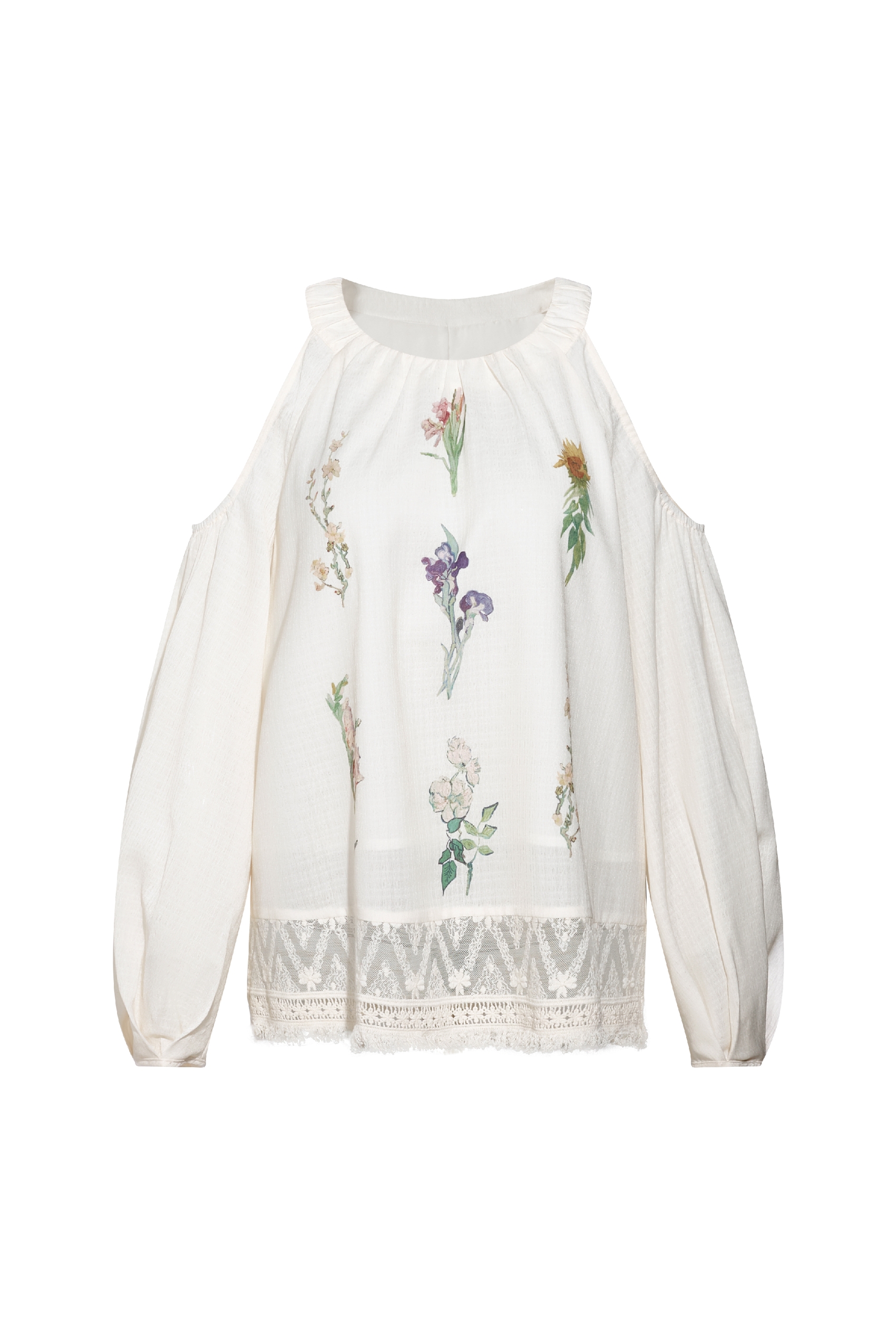 Halter Neck Printed Shirt-LYONSENS