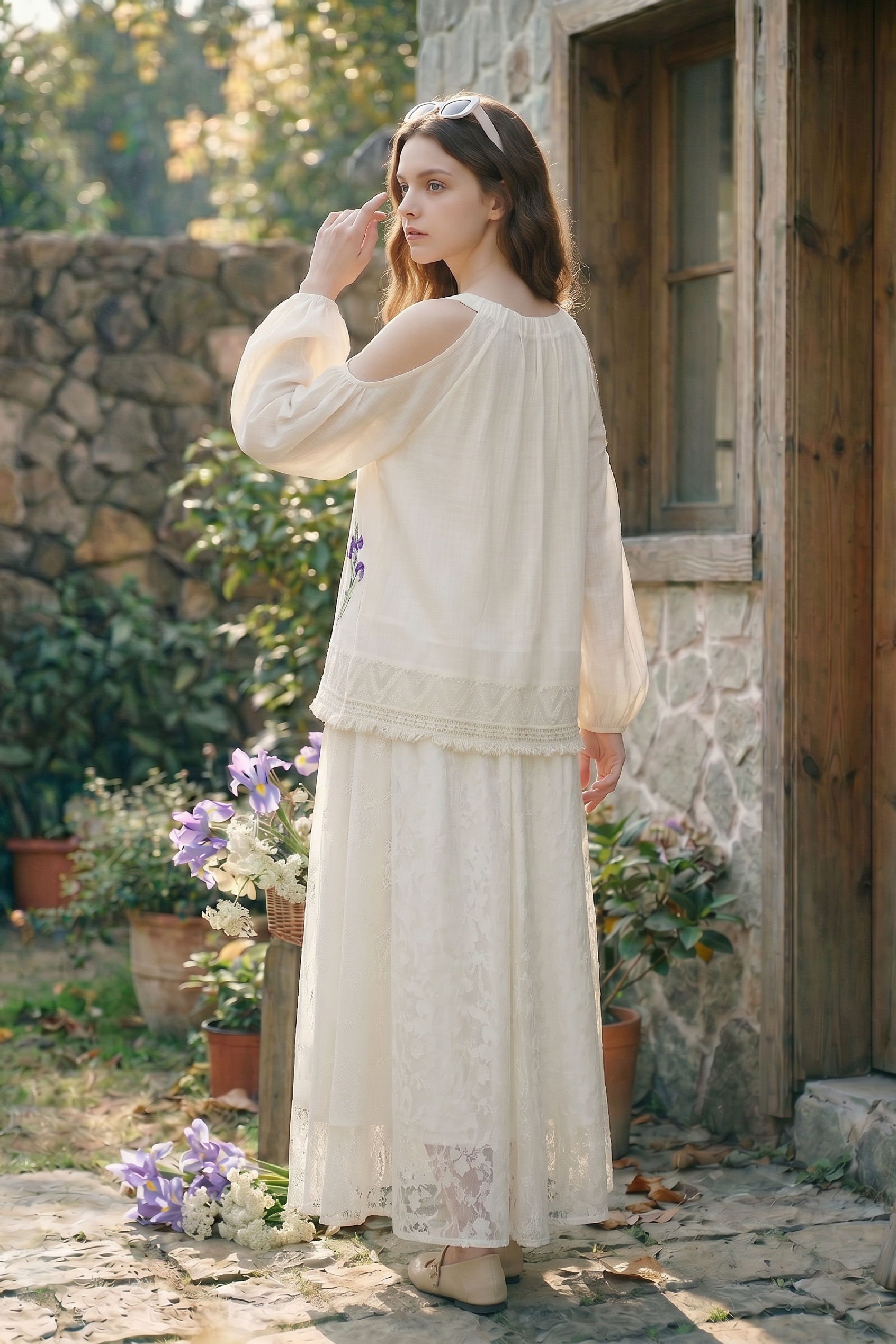 Halter Neck Printed Shirt-LYONSENS