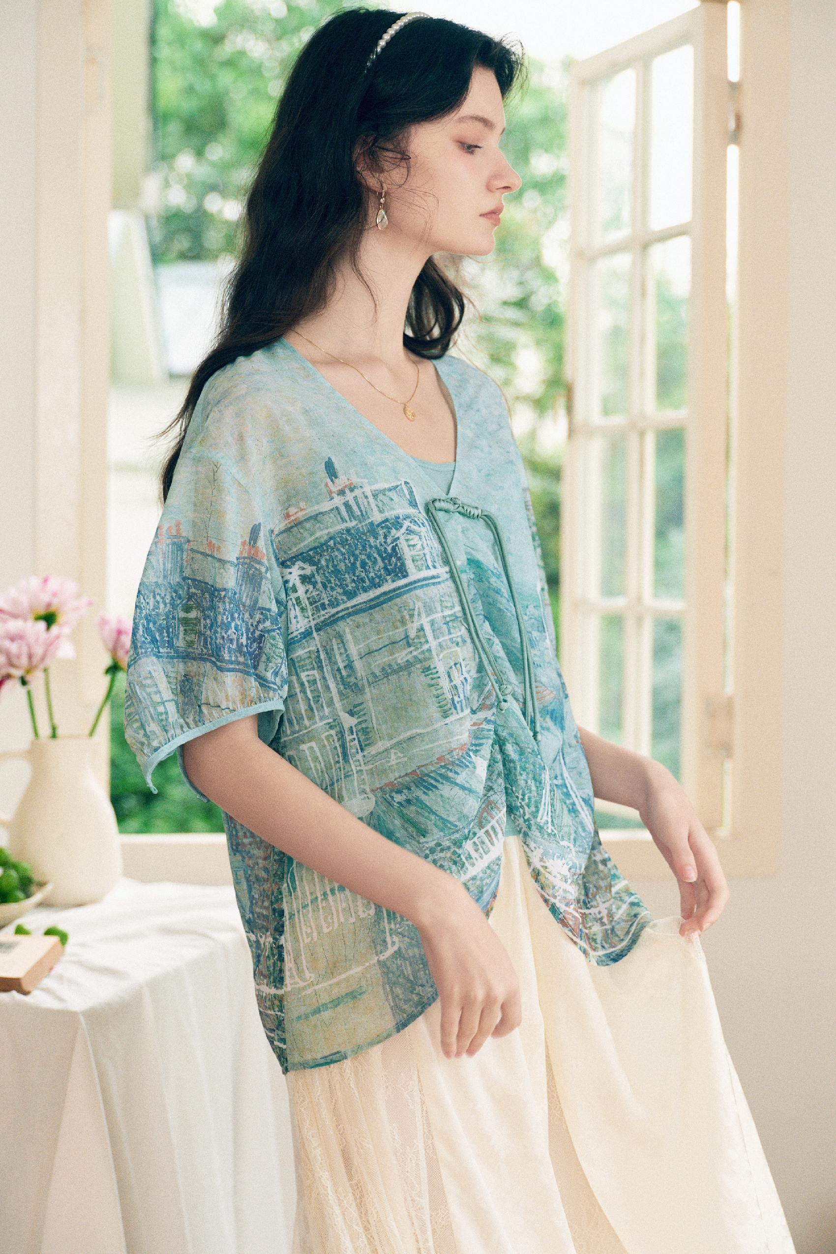 Printed Frog Button Shirt