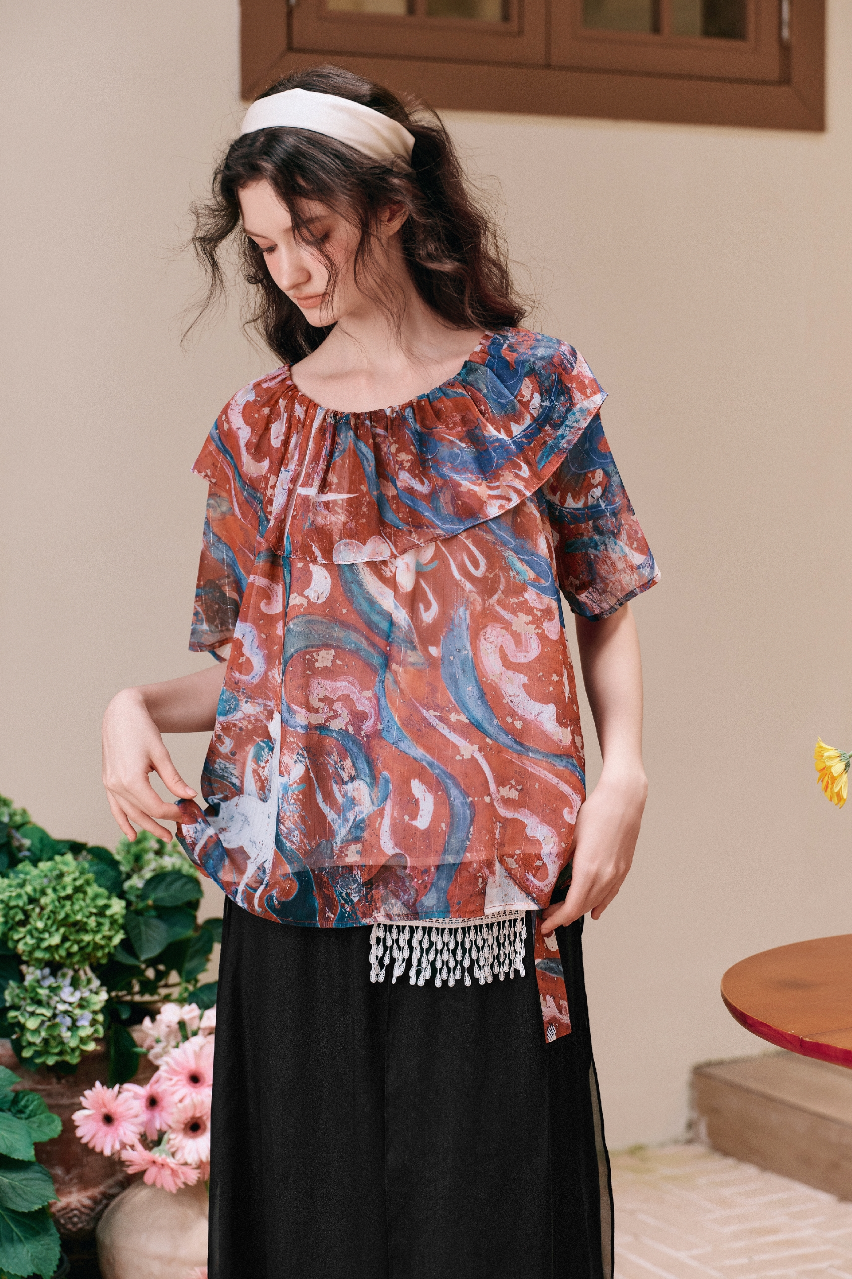 Printed Chiffon Shirt