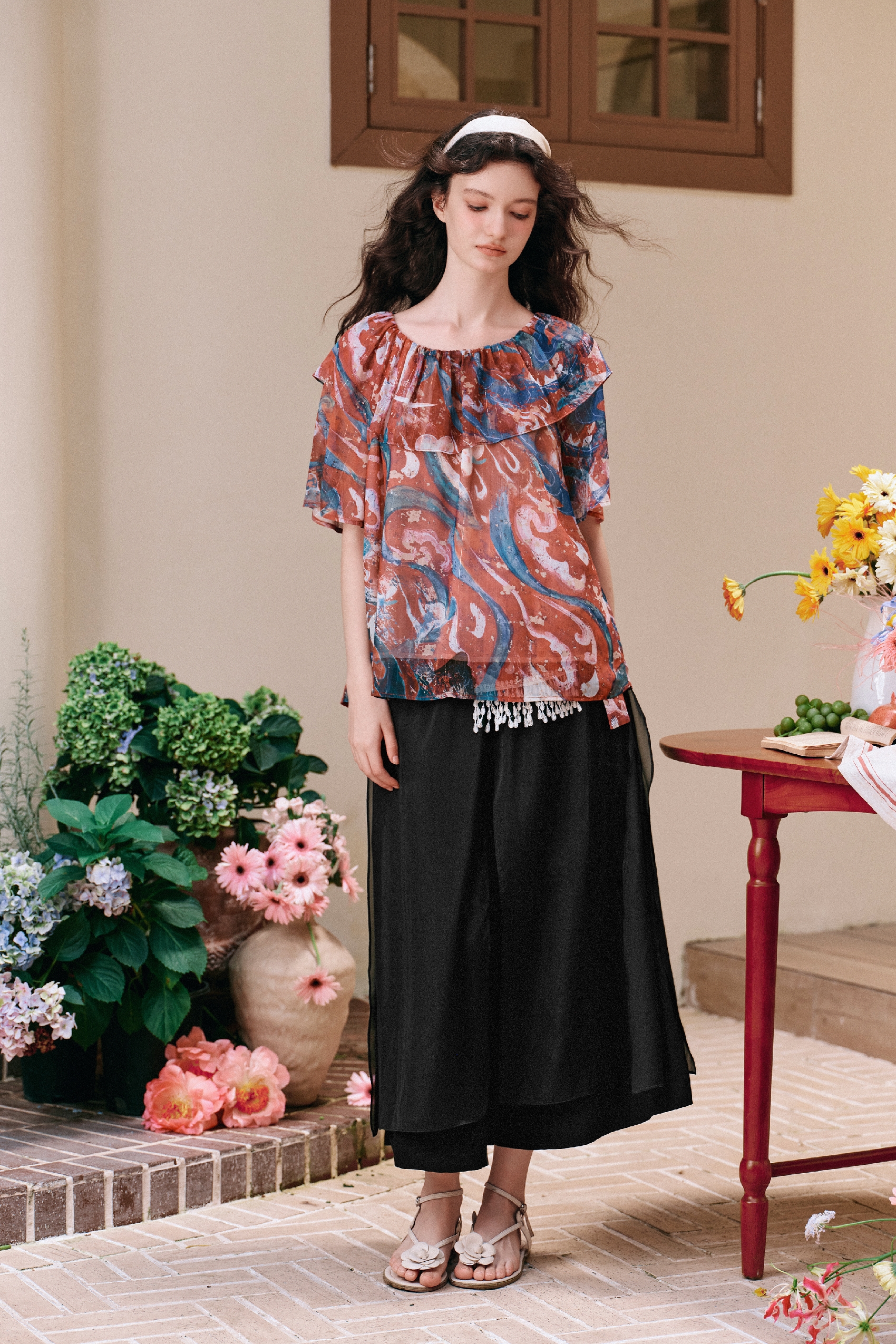 Printed Chiffon Shirt