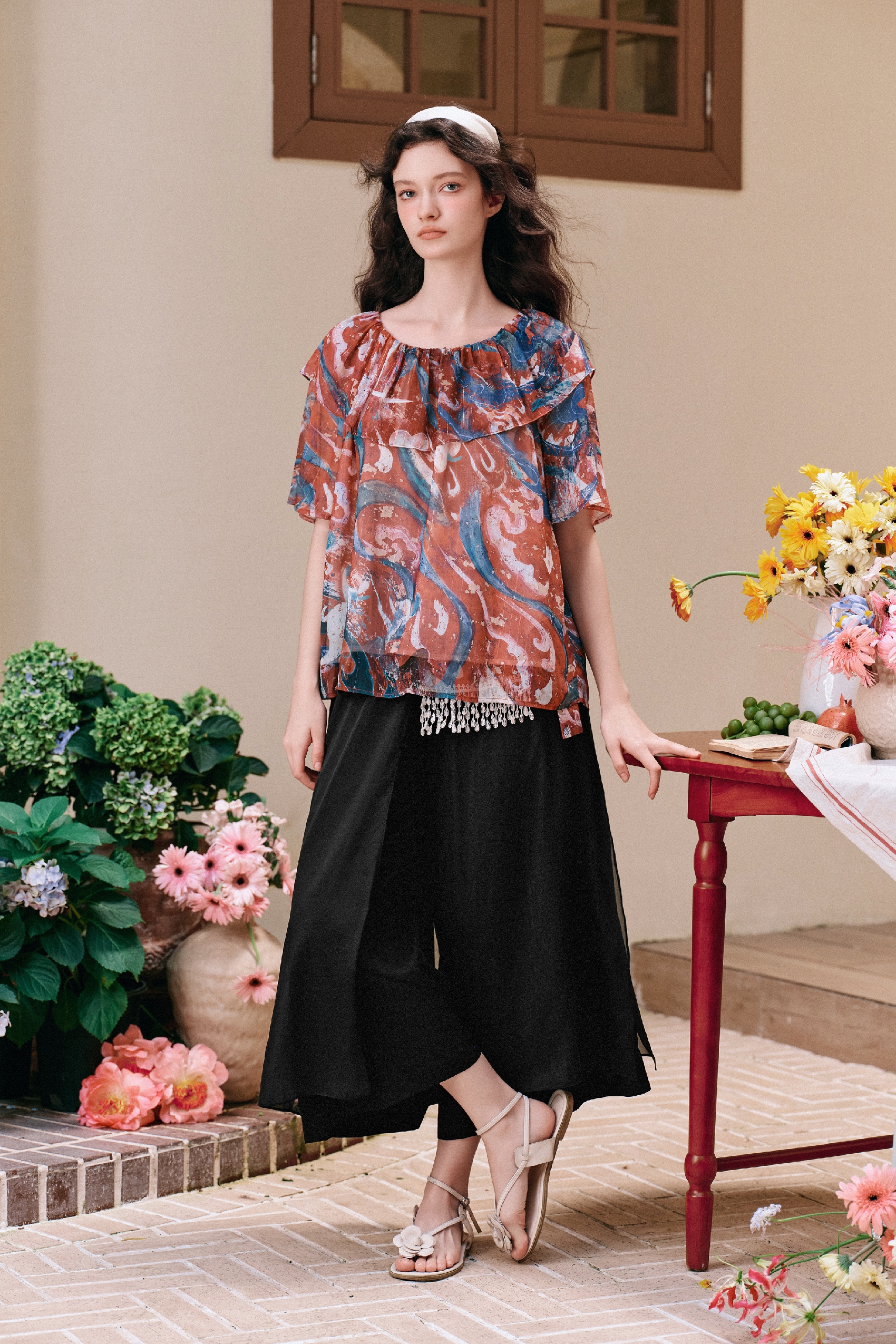 High-waisted Wide-leg Pants