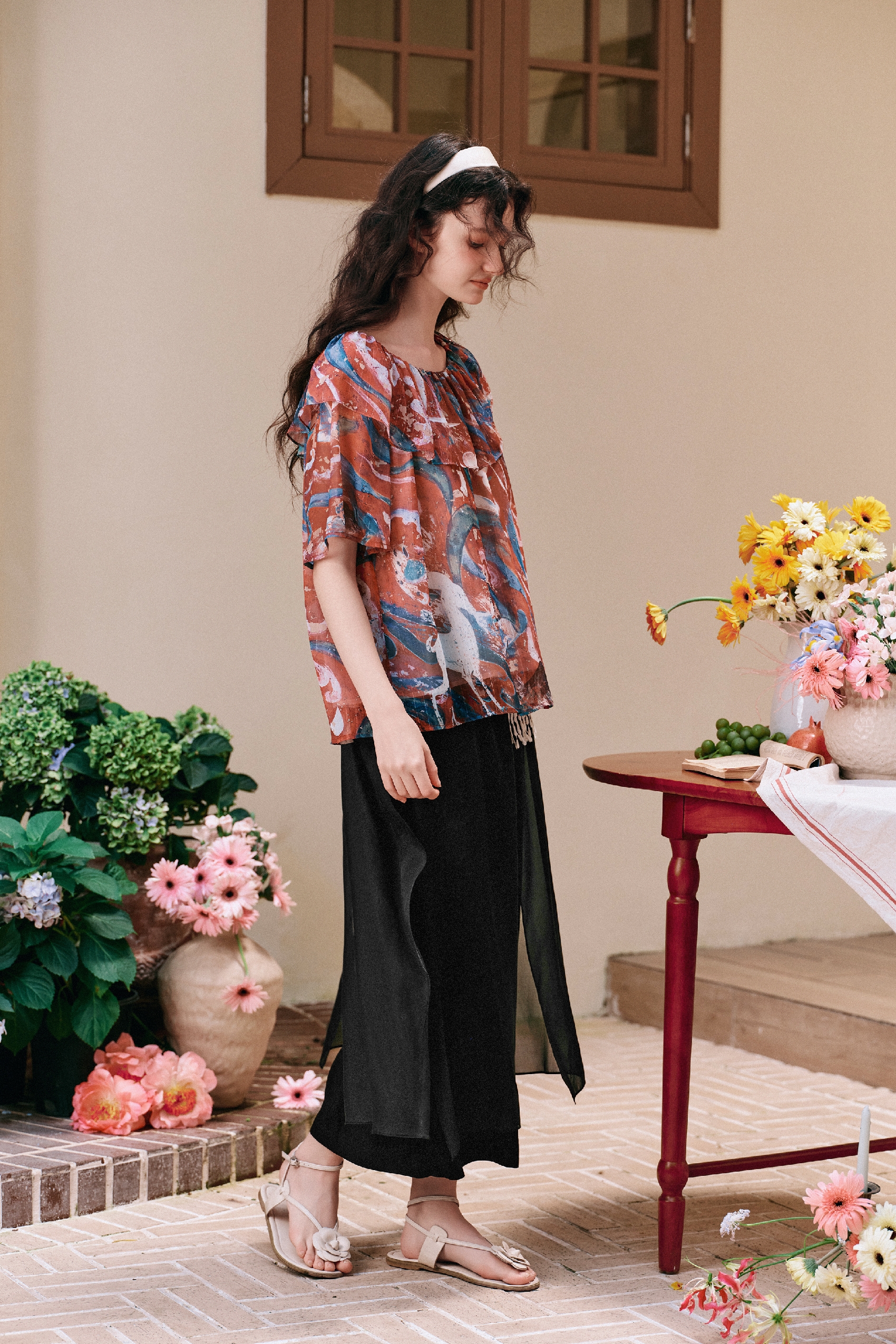 Printed Chiffon Shirt