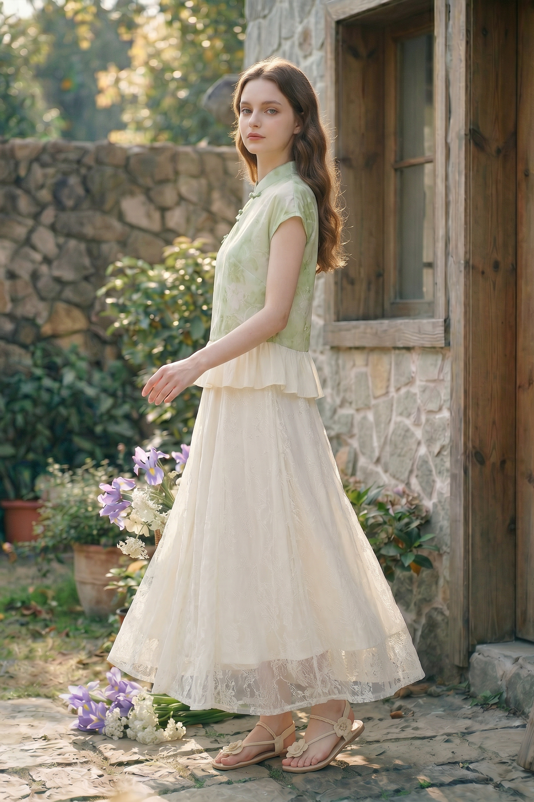 New Chinese Style Ruffled Shirt