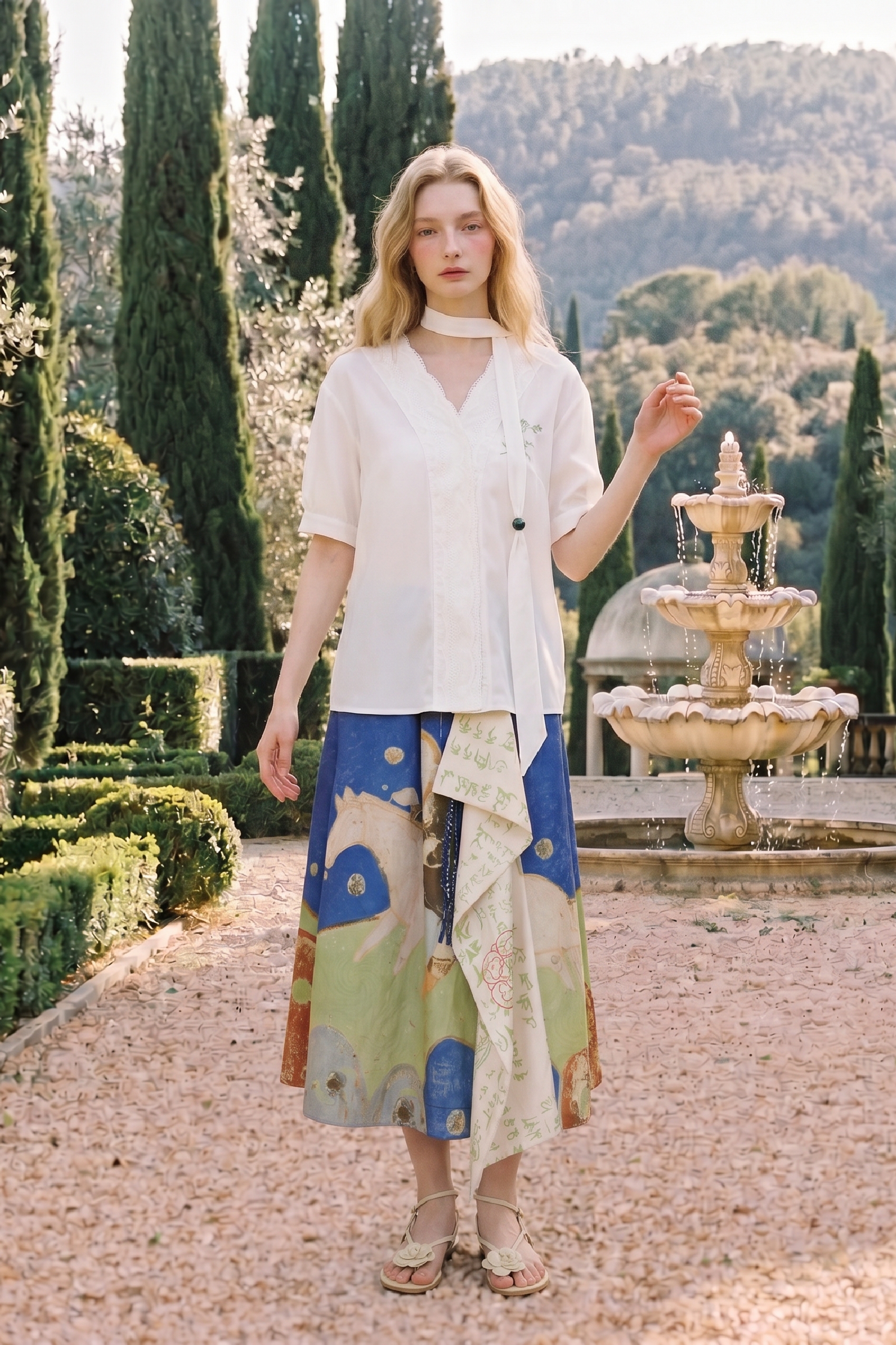 Embroidered Ribbon Shirt