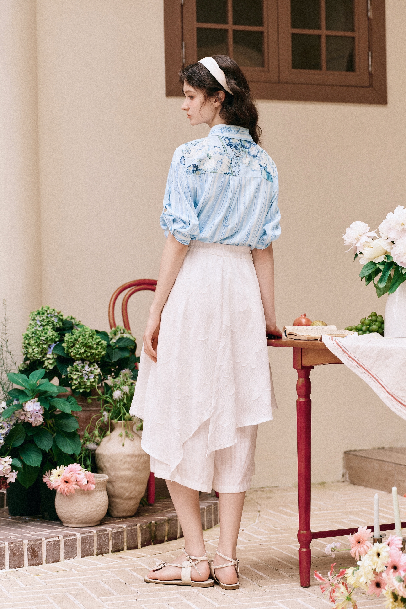 Waist-tucked Chiffon Shirt