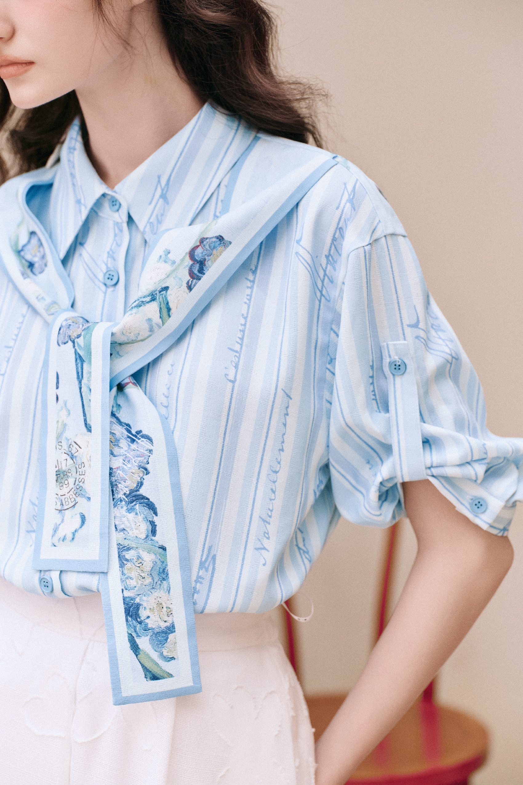 Waist-tucked Chiffon Shirt