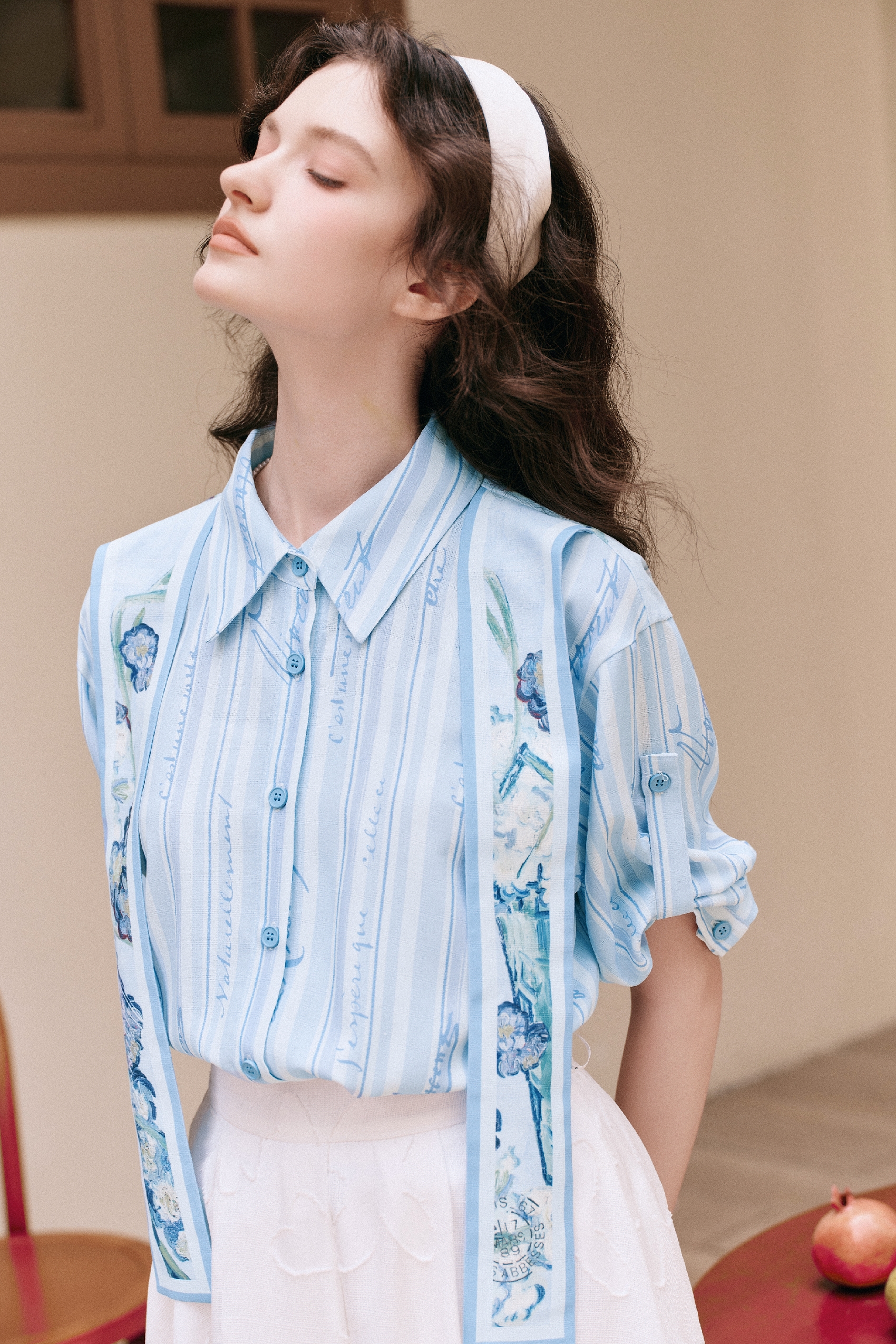 Waist-tucked Chiffon Shirt