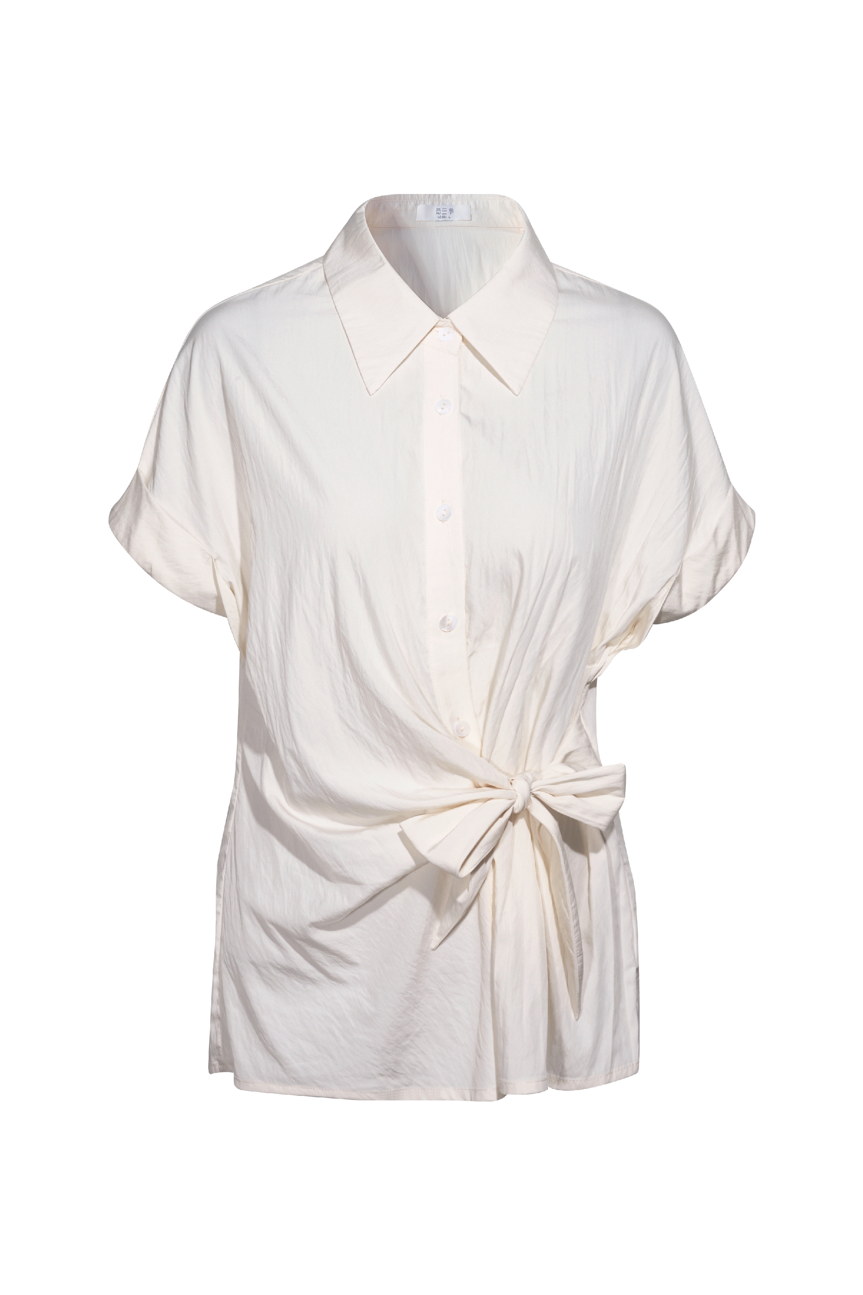 Ribbon-tie Short-sleeve Shirt