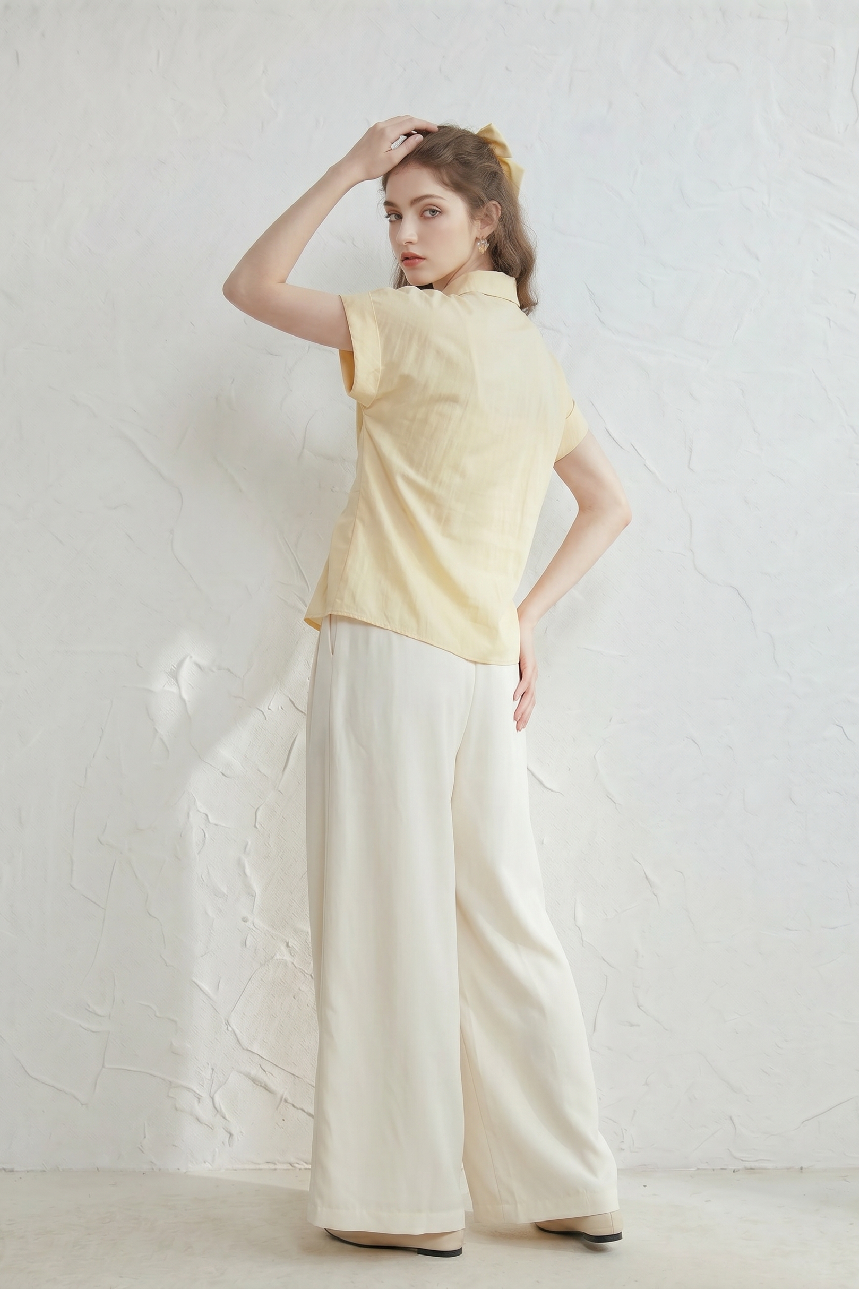 Ribbon-tie Short-sleeve Shirt