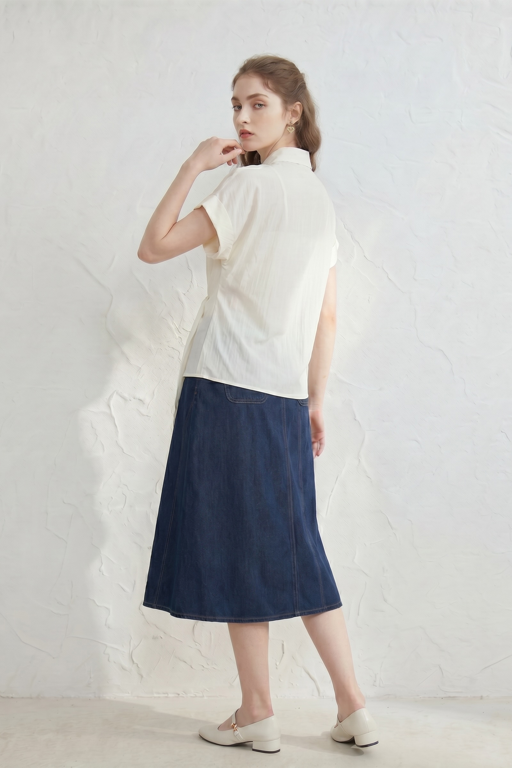 Ribbon-tie Short-sleeve Shirt