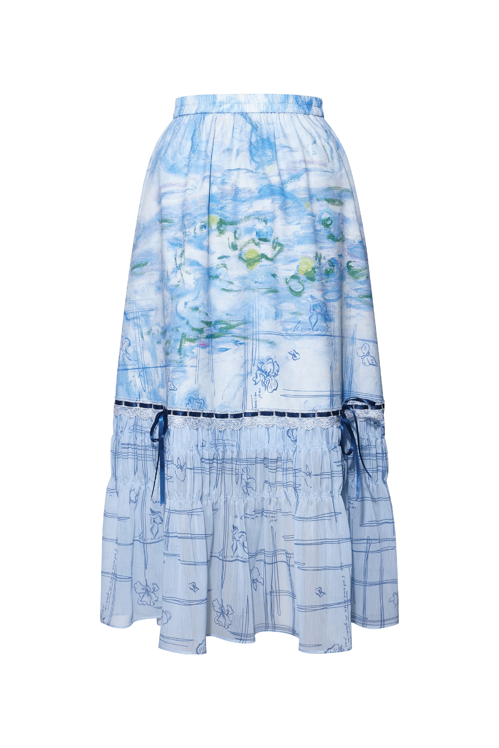 High-Waisted Printed Skirt