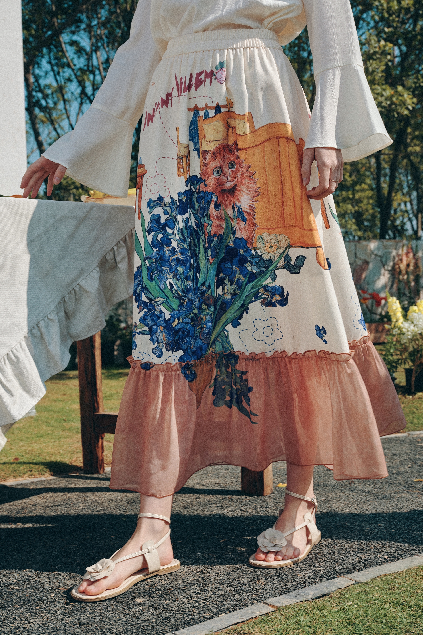 Oil Painting A-Line Skirt