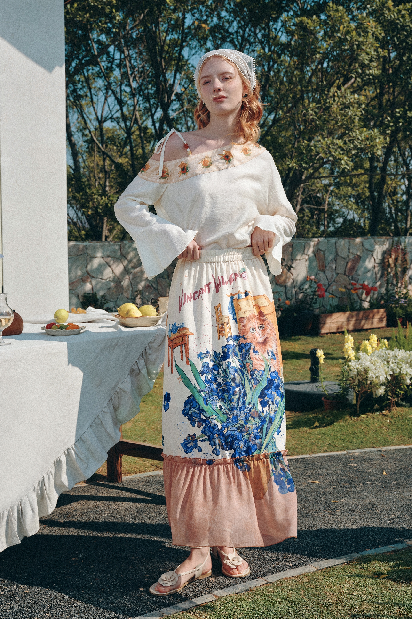 Oil Painting A-Line Skirt