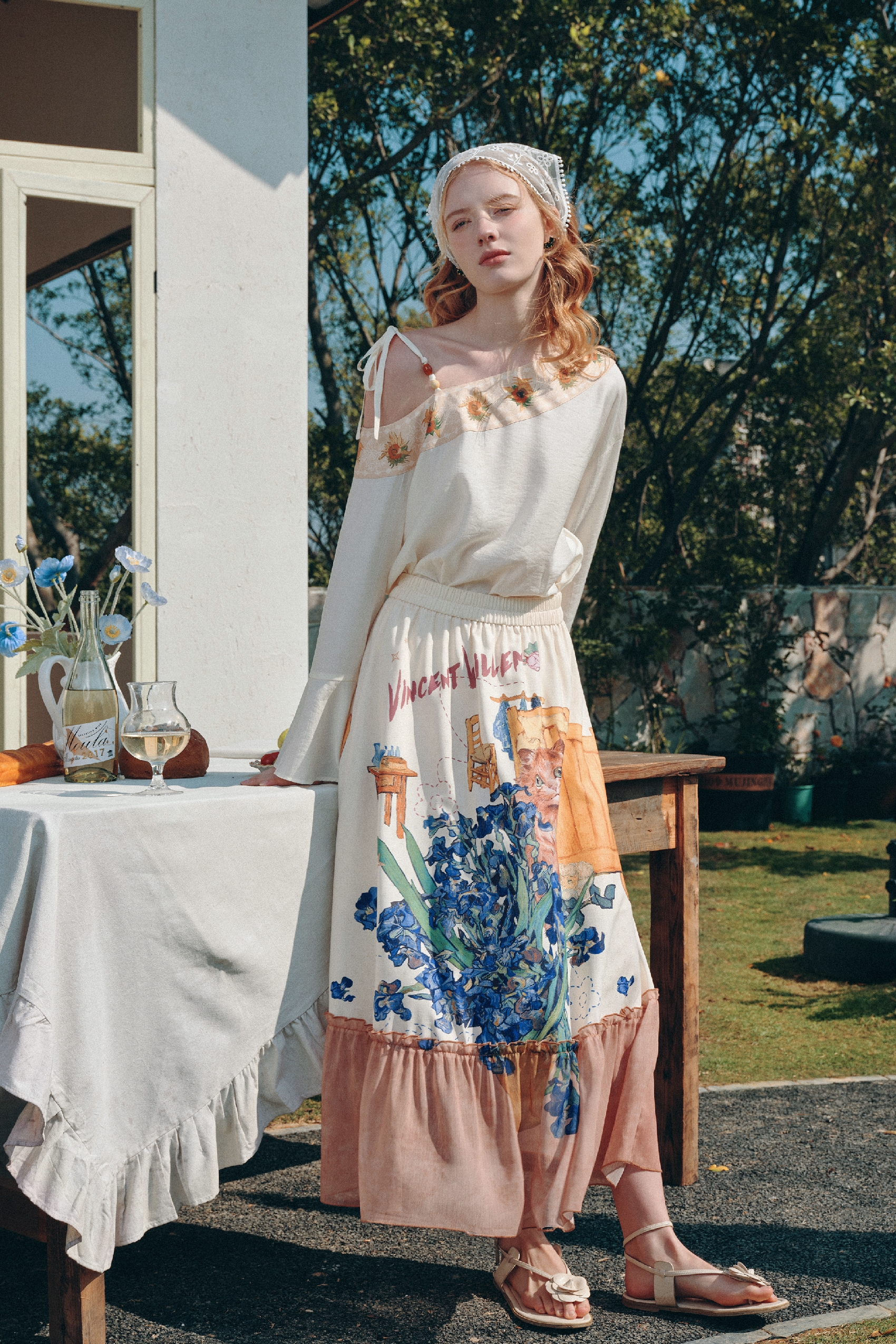 Oil Painting A-Line Skirt