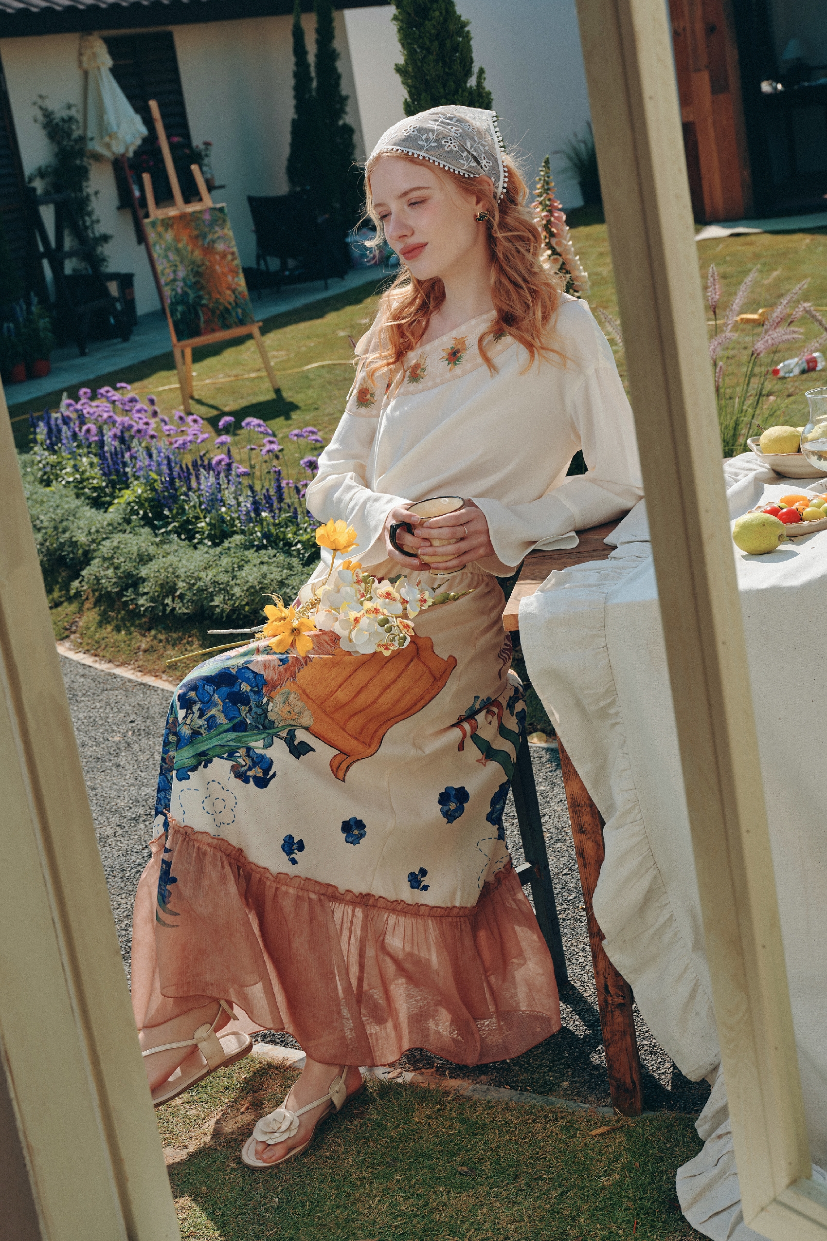 Oil Painting A-Line Skirt