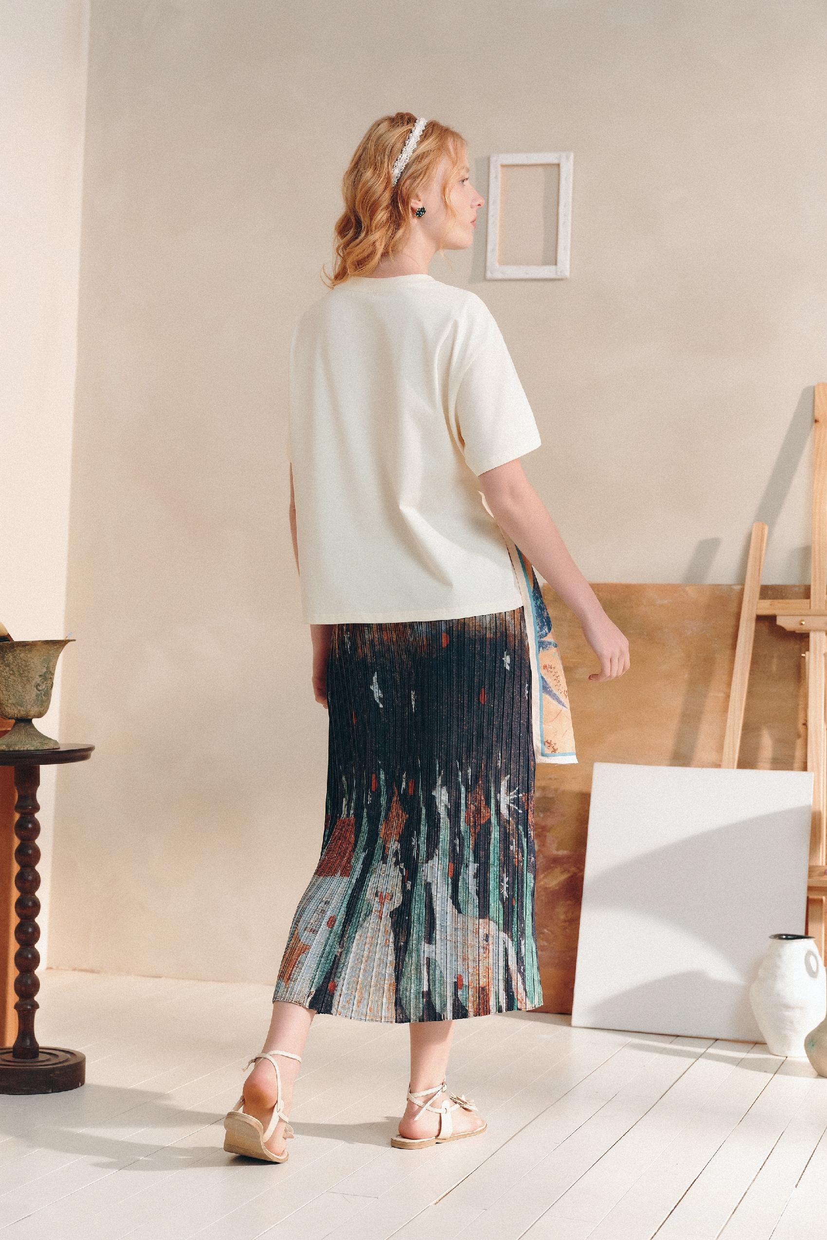 Vintage Printed Skirt-LYONSENS