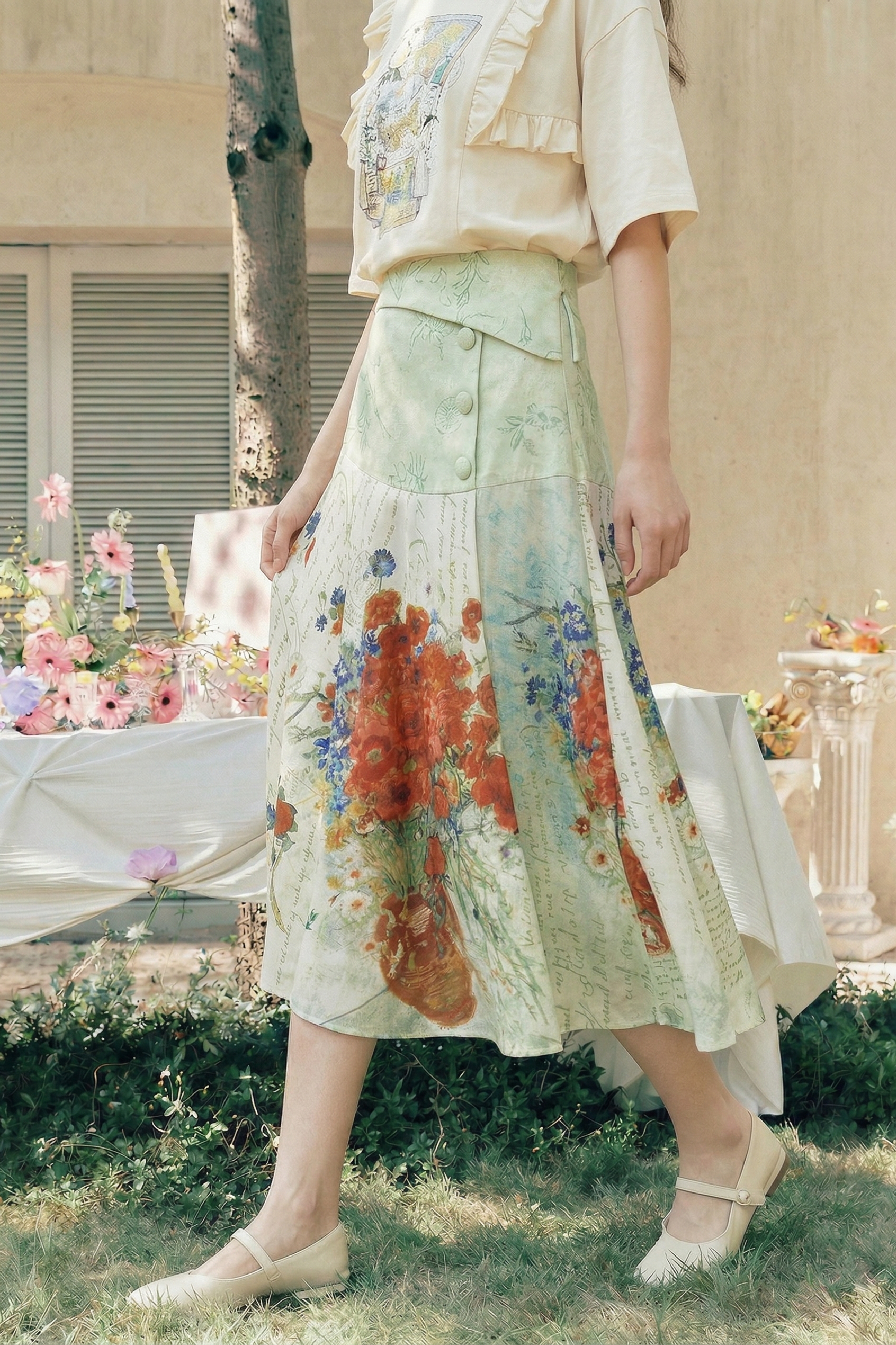 Vintage Printed Skirt
