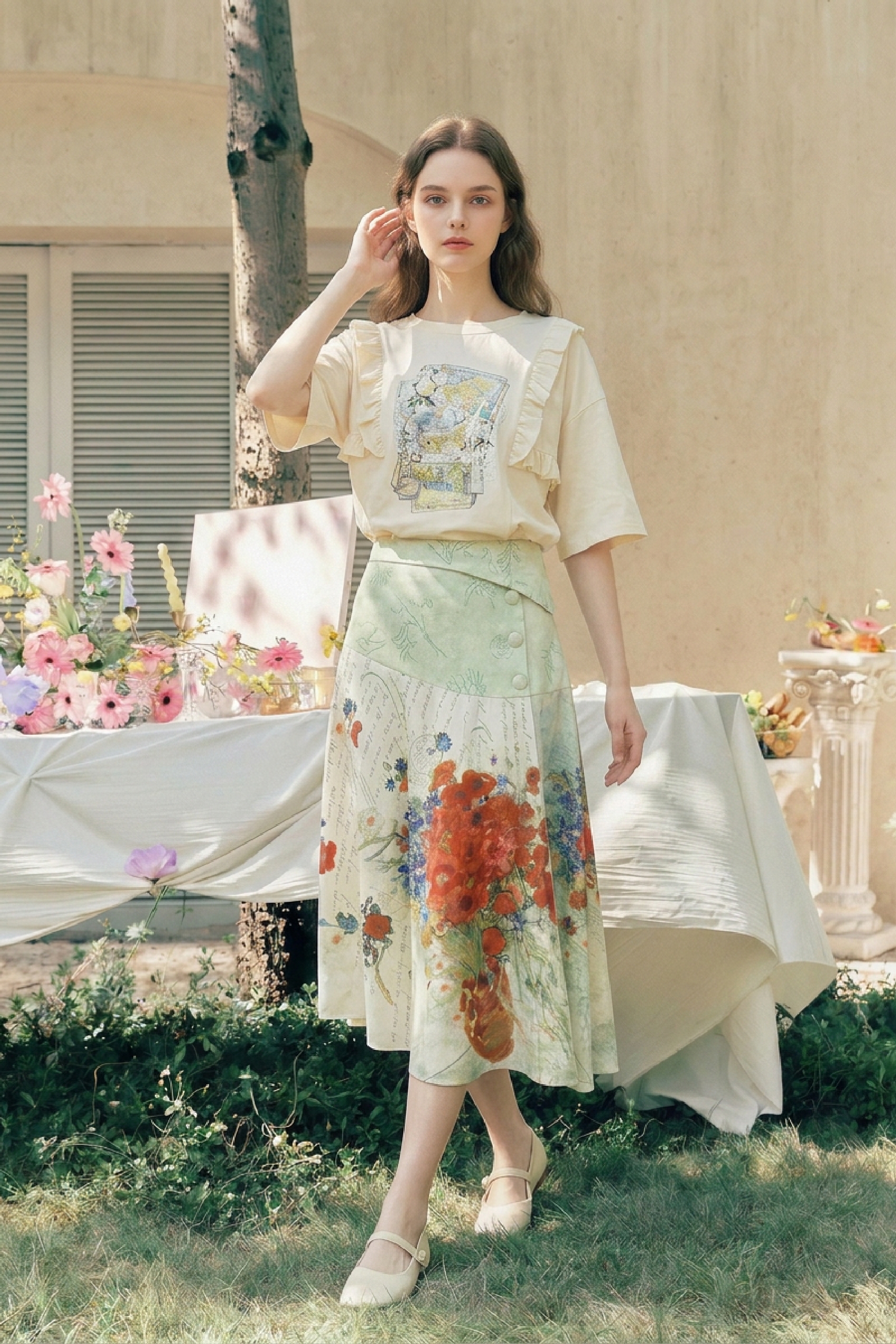 Vintage Printed Skirt