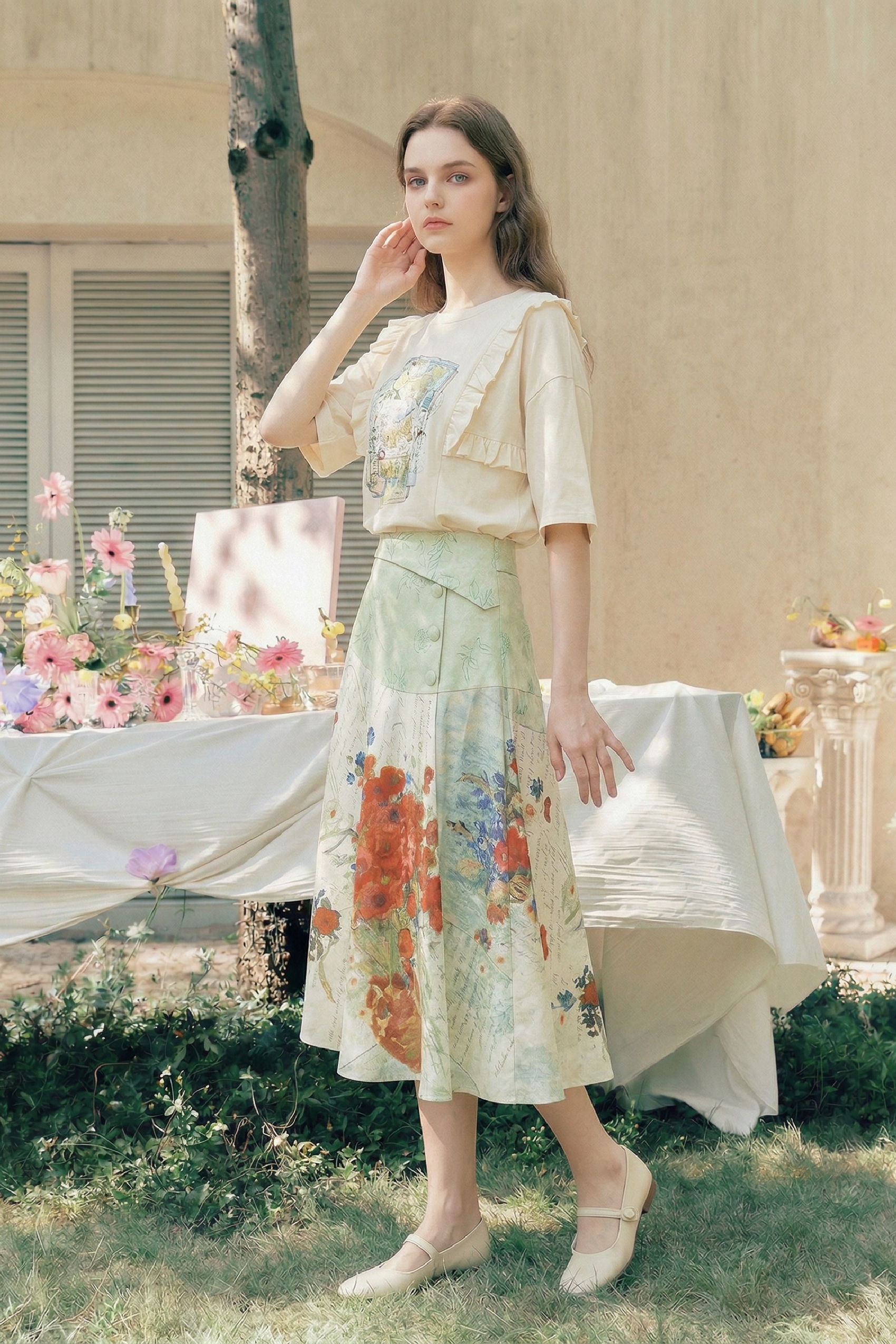 Vintage Printed Skirt