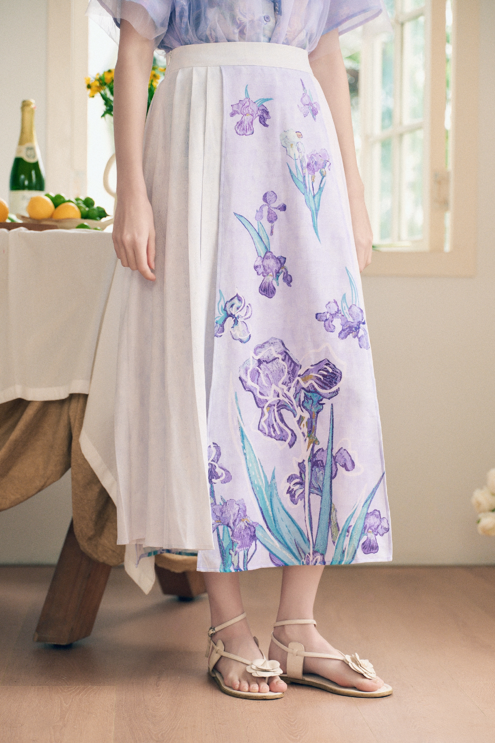 High-Waisted Printed Skirt