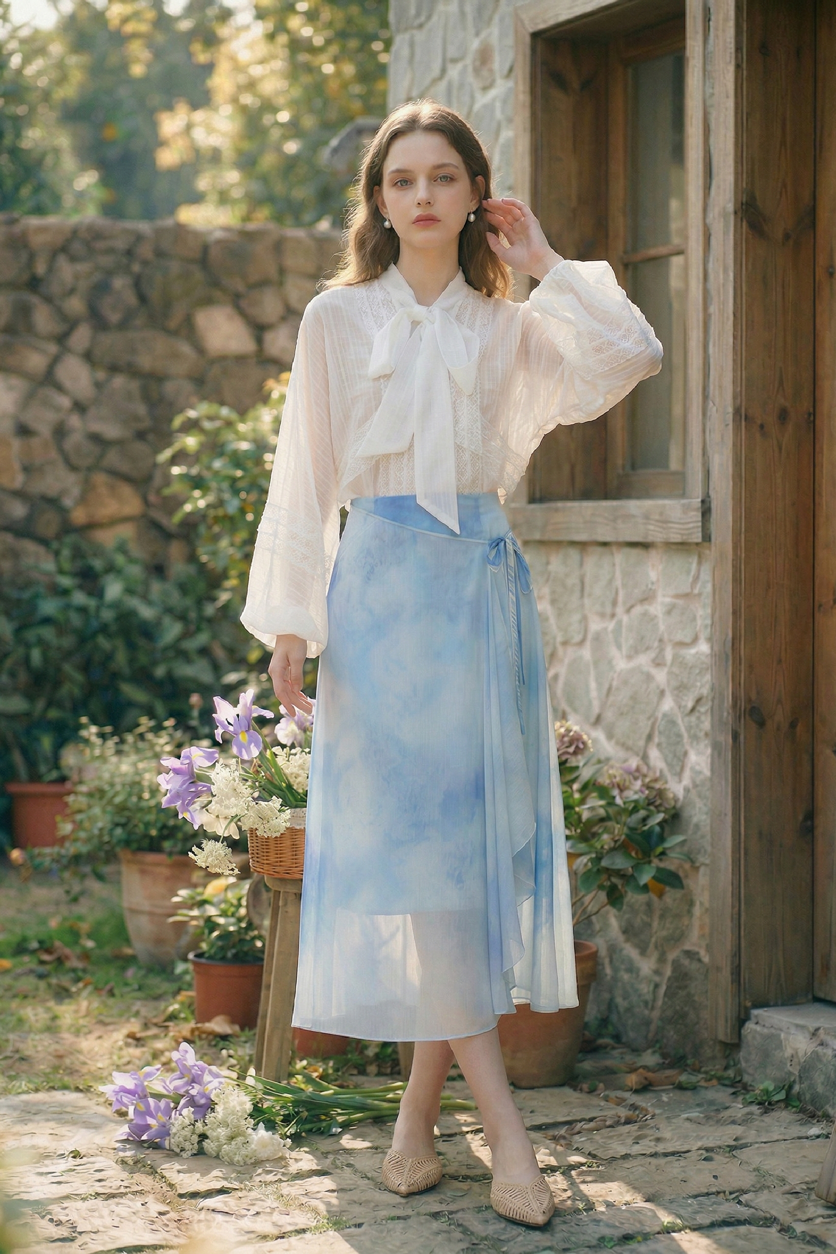 High-Waisted Tie-Dye Skirt