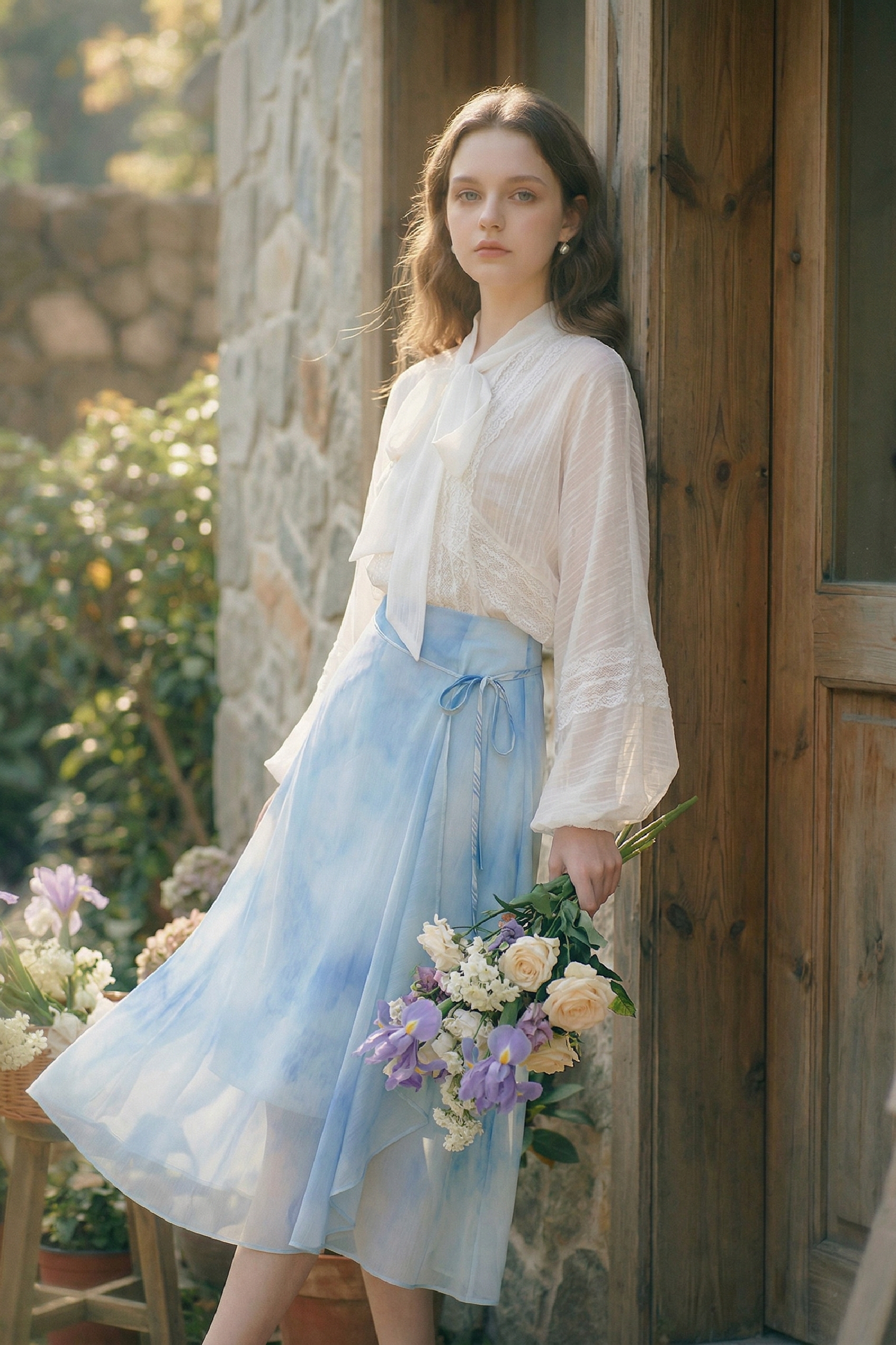 High-Waisted Tie-Dye Skirt