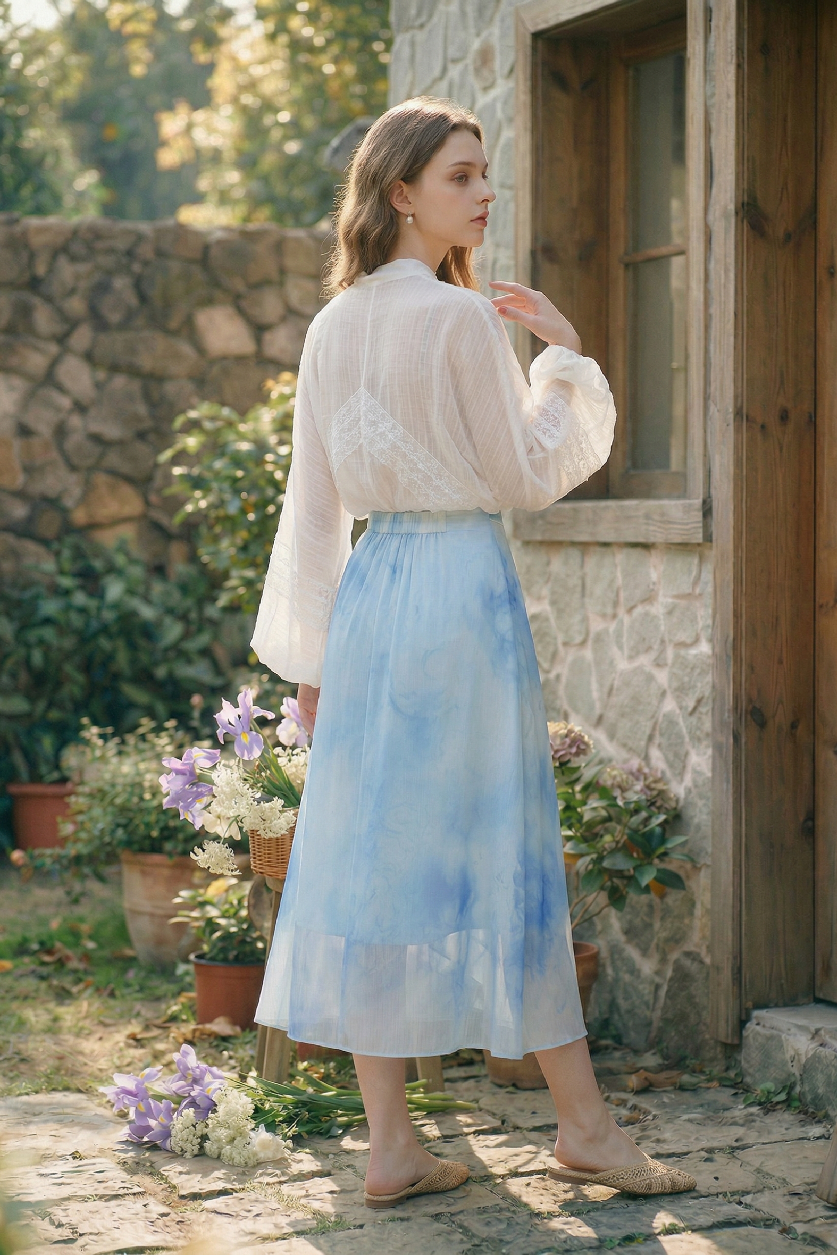 High-Waisted Tie-Dye Skirt