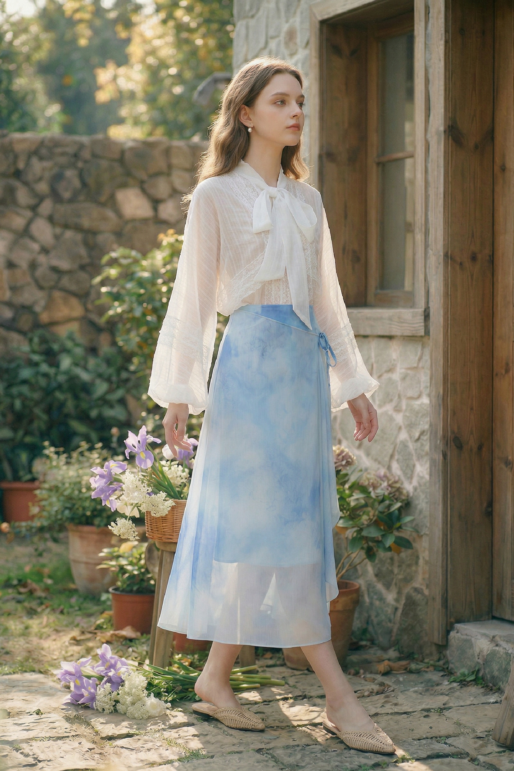 High-Waisted Tie-Dye Skirt