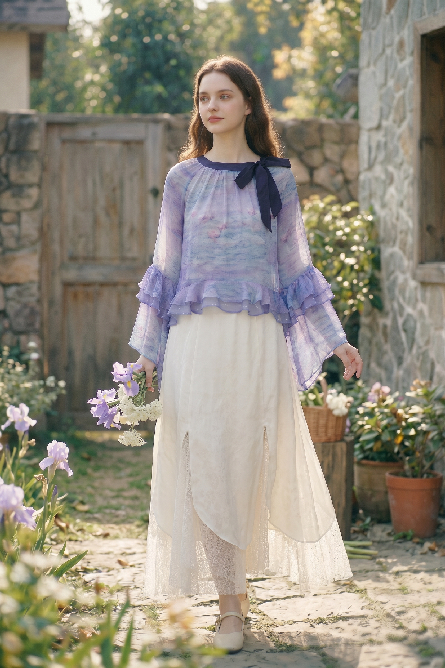 High-Waisted Lace Skirt