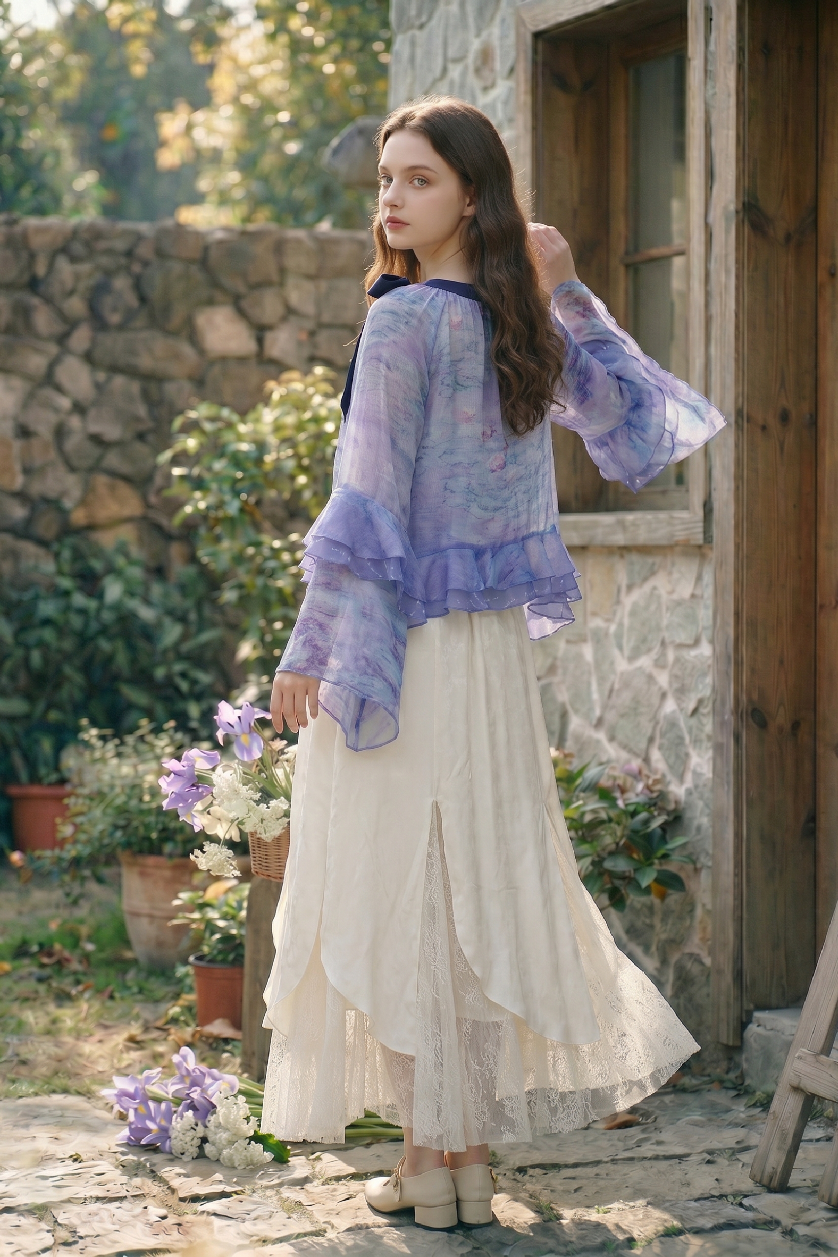 High-Waisted Lace Skirt