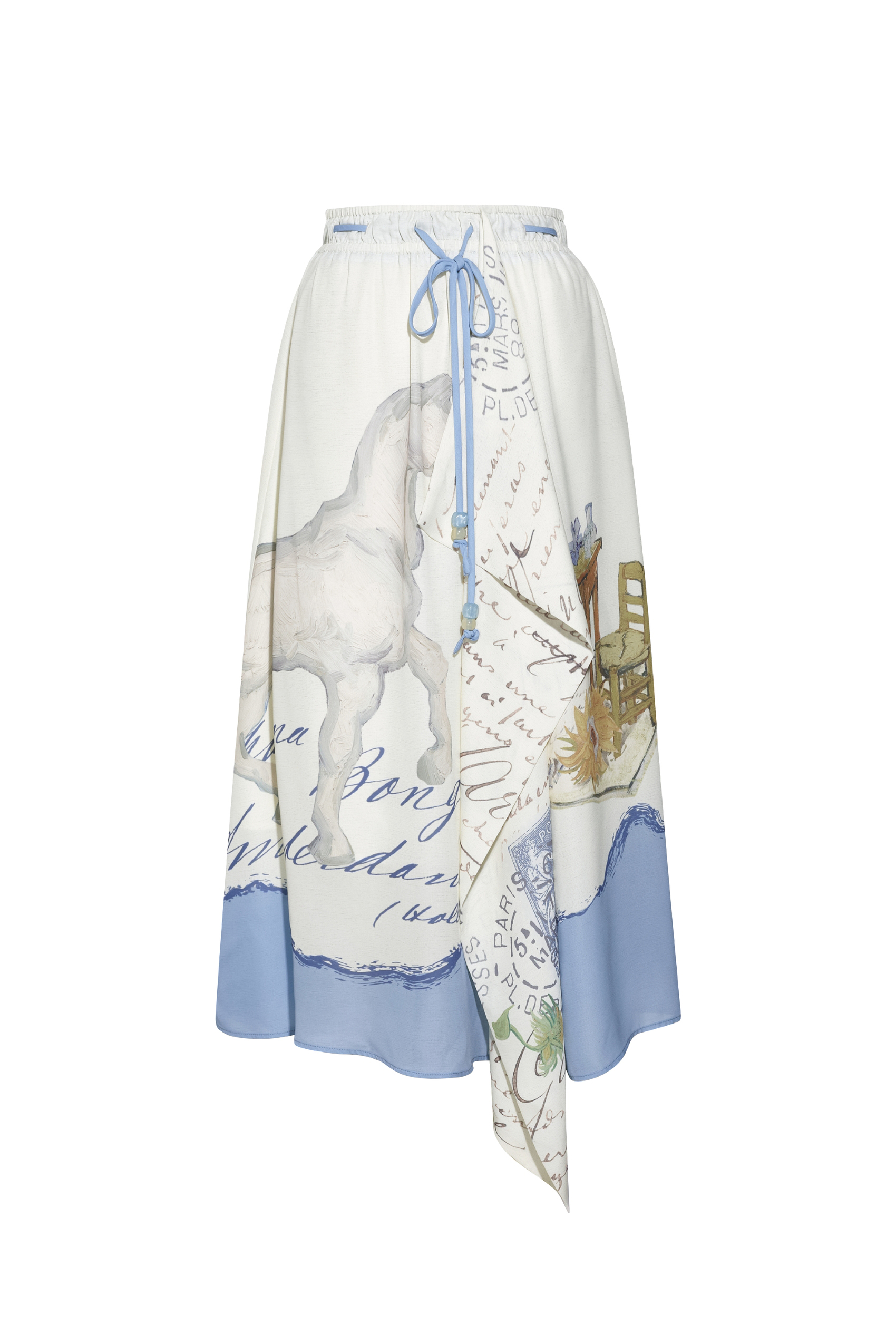 High-Waisted Printed Skirt