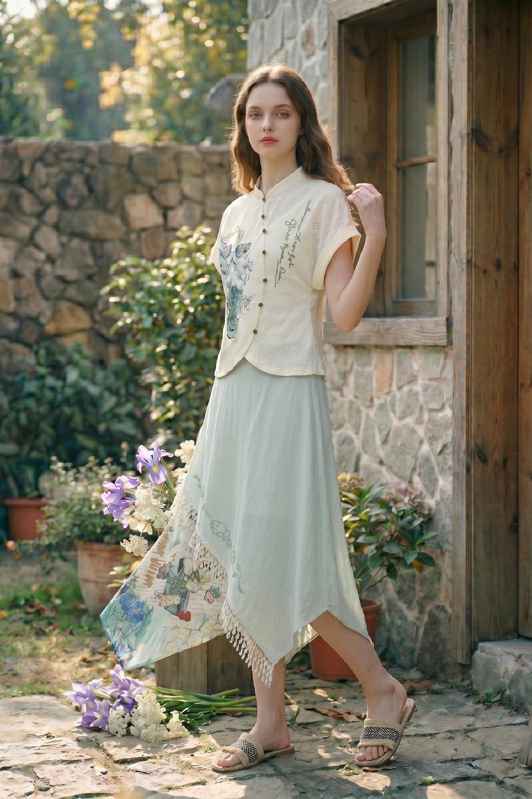 Asymmetrical Fringe Skirt