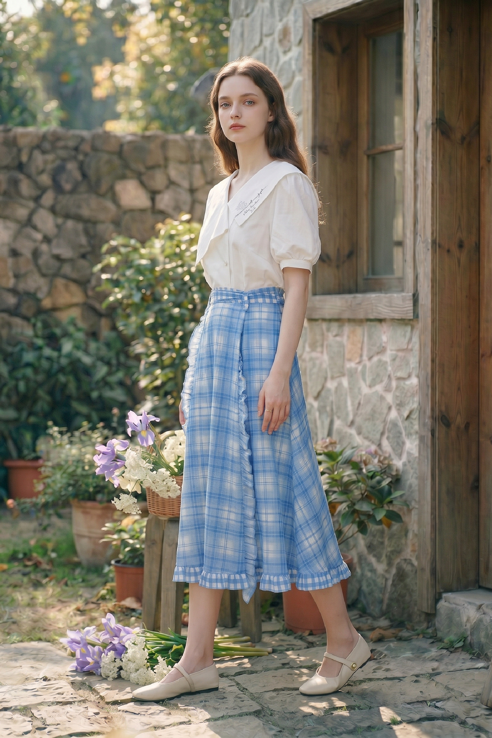 Blue Plaid Skirt