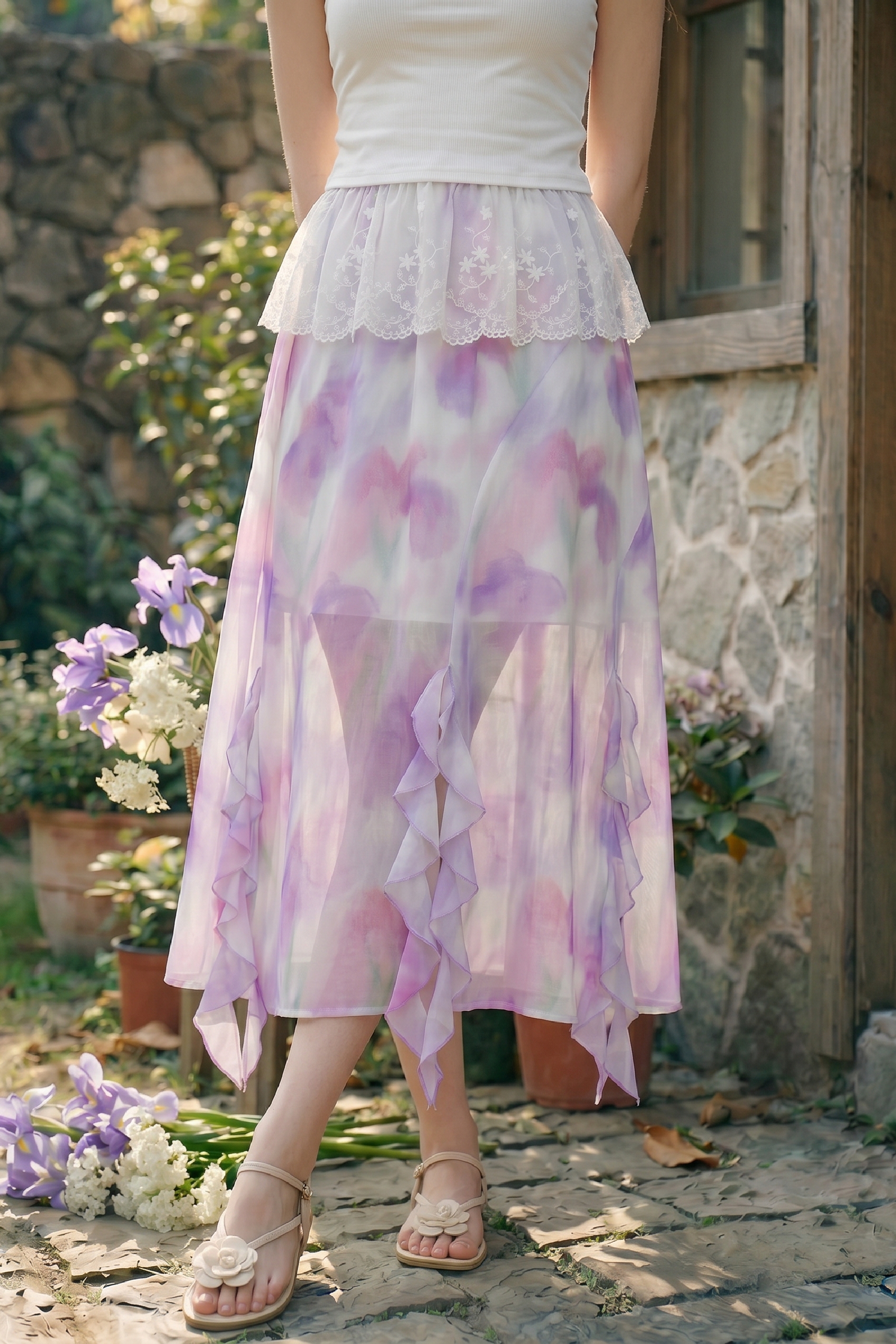 Pink Tie-Dye Skirt-LYONSENS