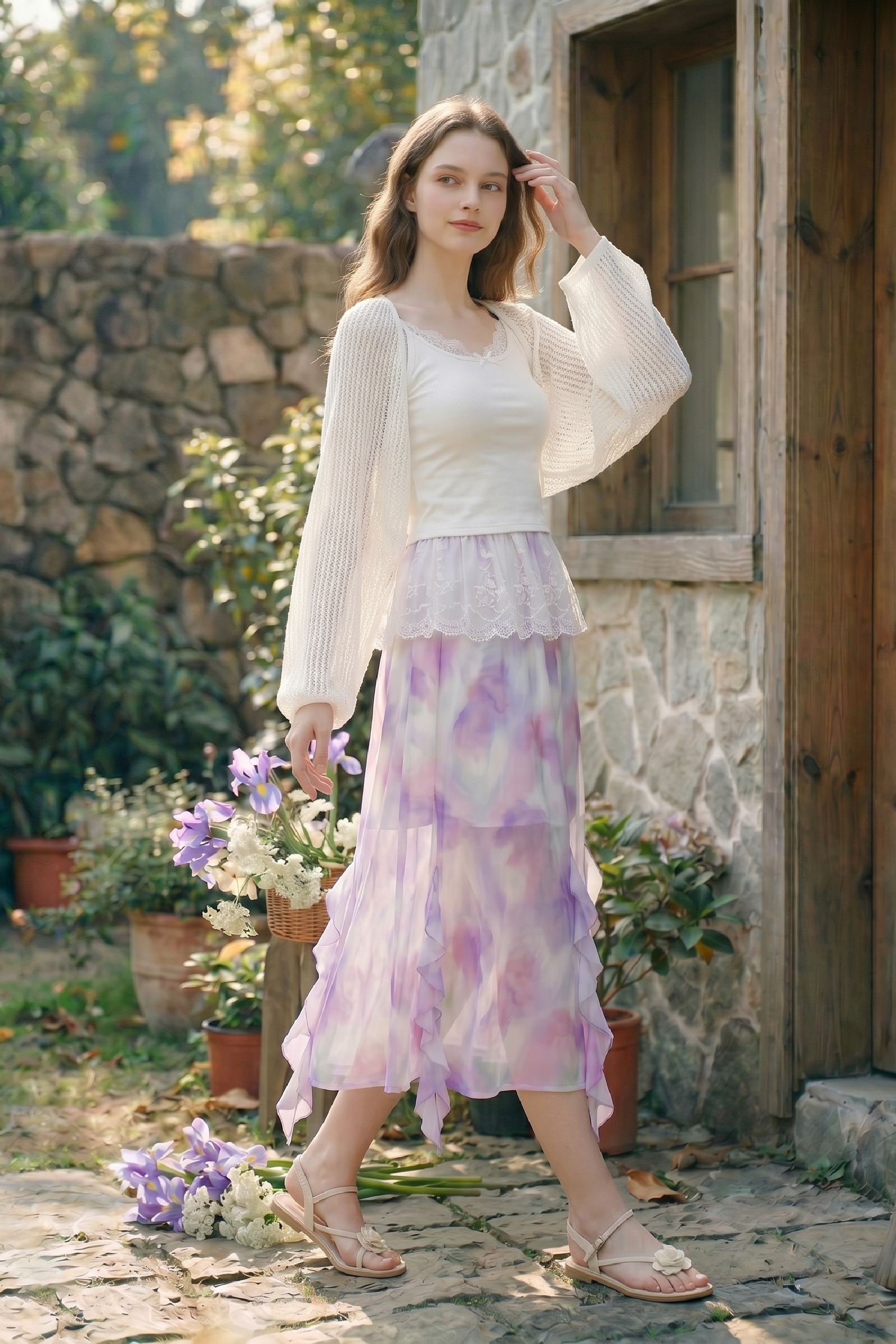 Pink Tie-Dye Skirt-LYONSENS