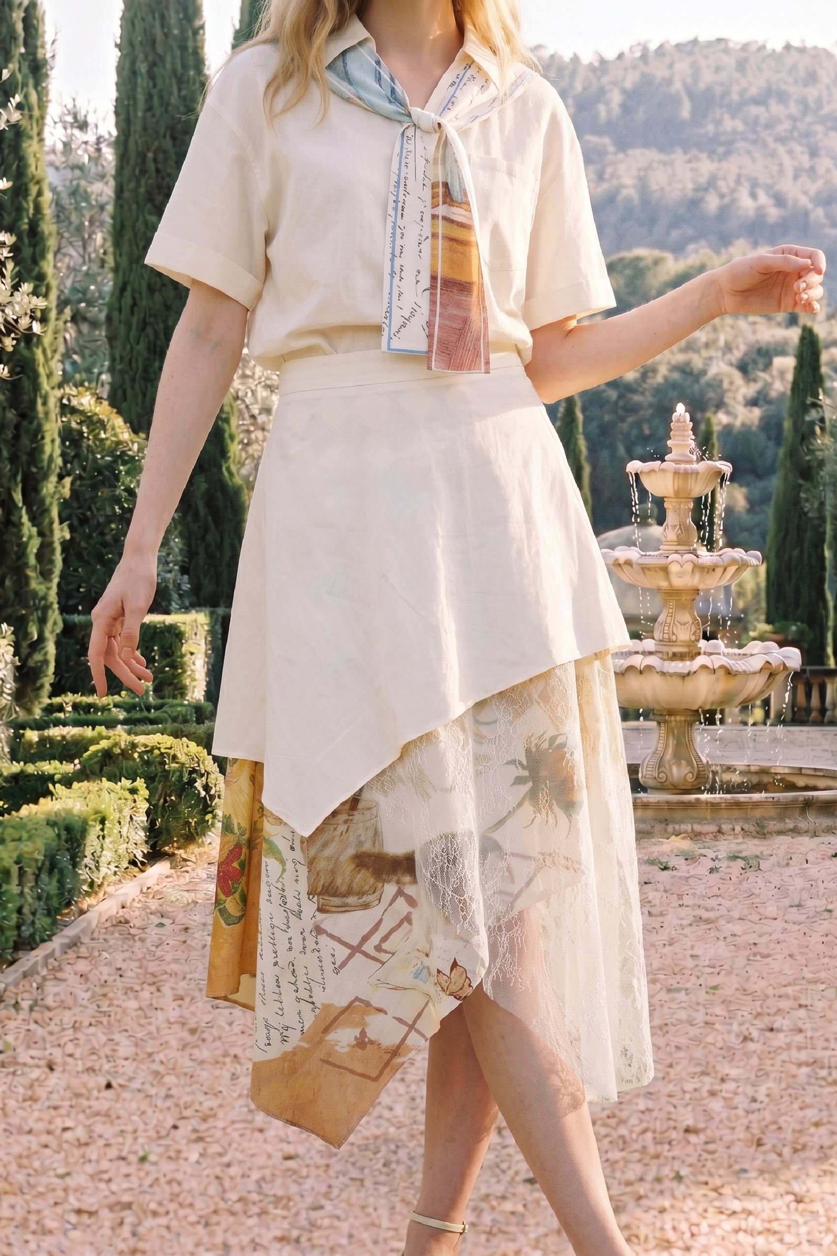 Double-layer Patchwork Skirt-LYONSENS