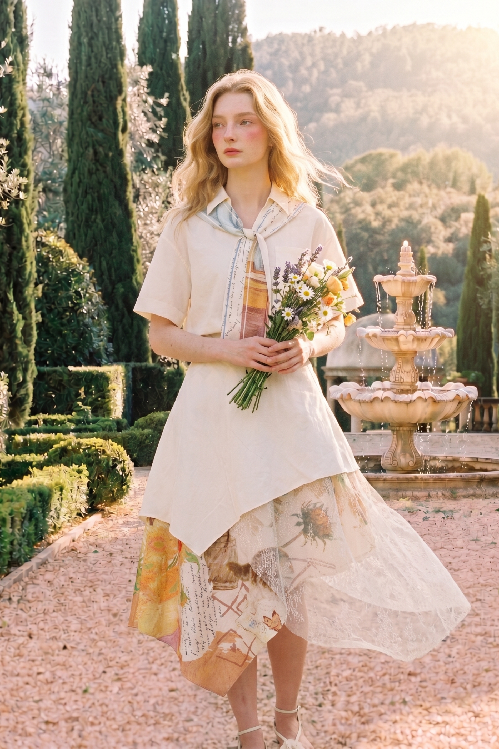 Double-layer Patchwork Skirt-LYONSENS