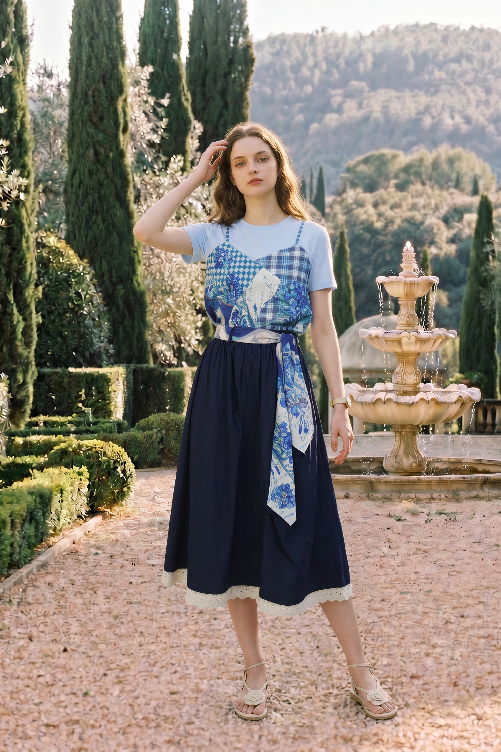 Versatile Lace-trimmed Skirt