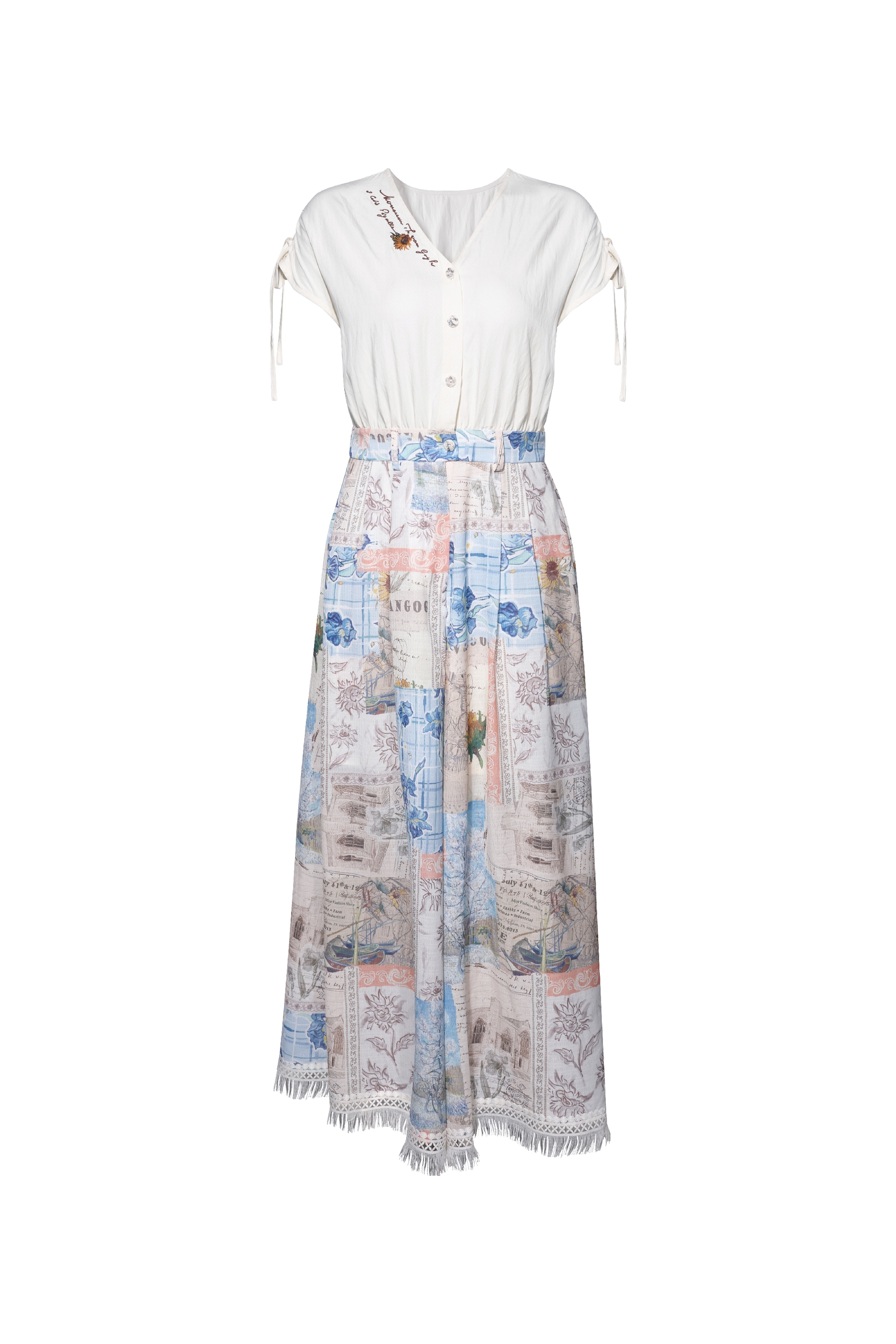 High-Waisted Printed Pants