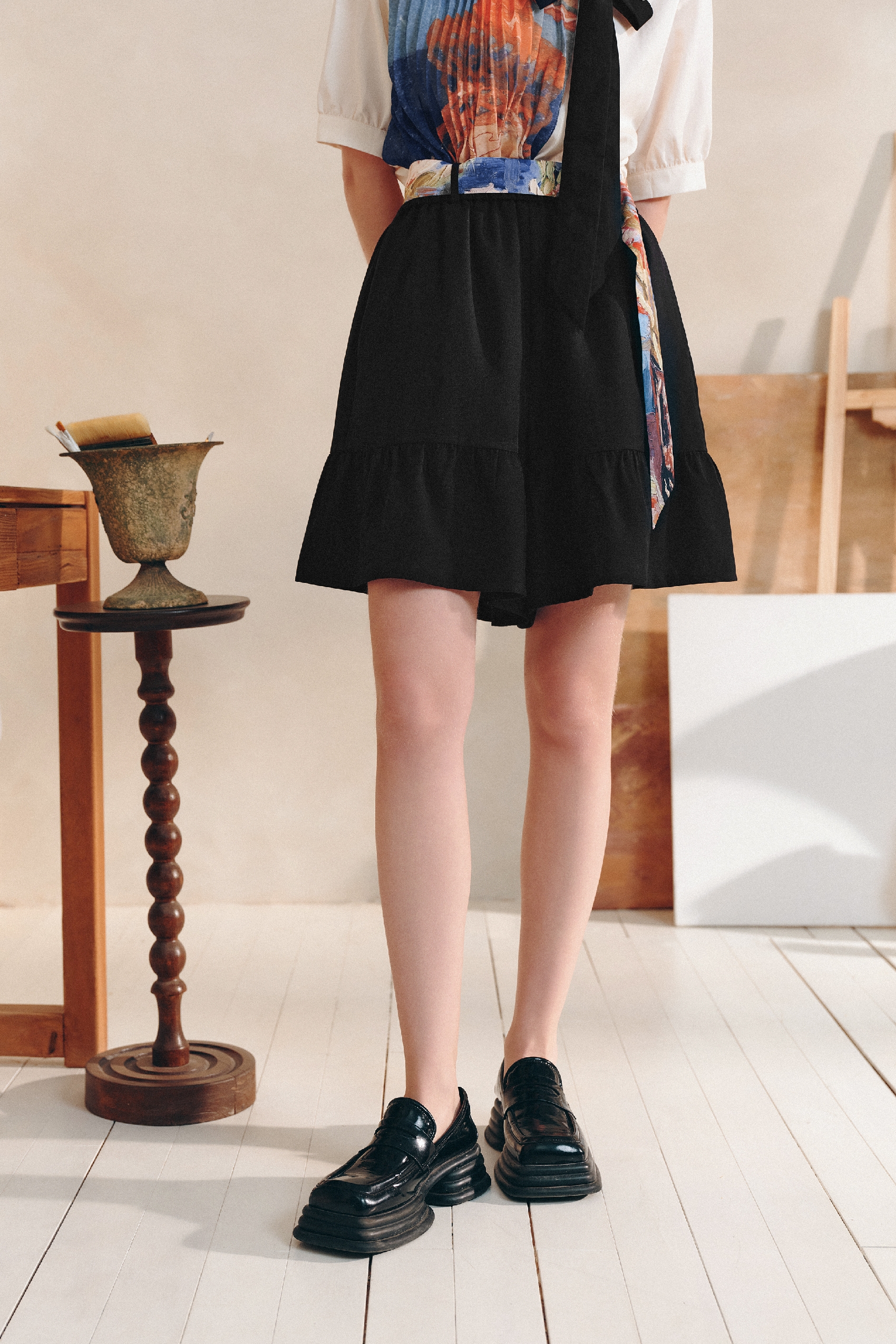 Black High-Waisted Shorts