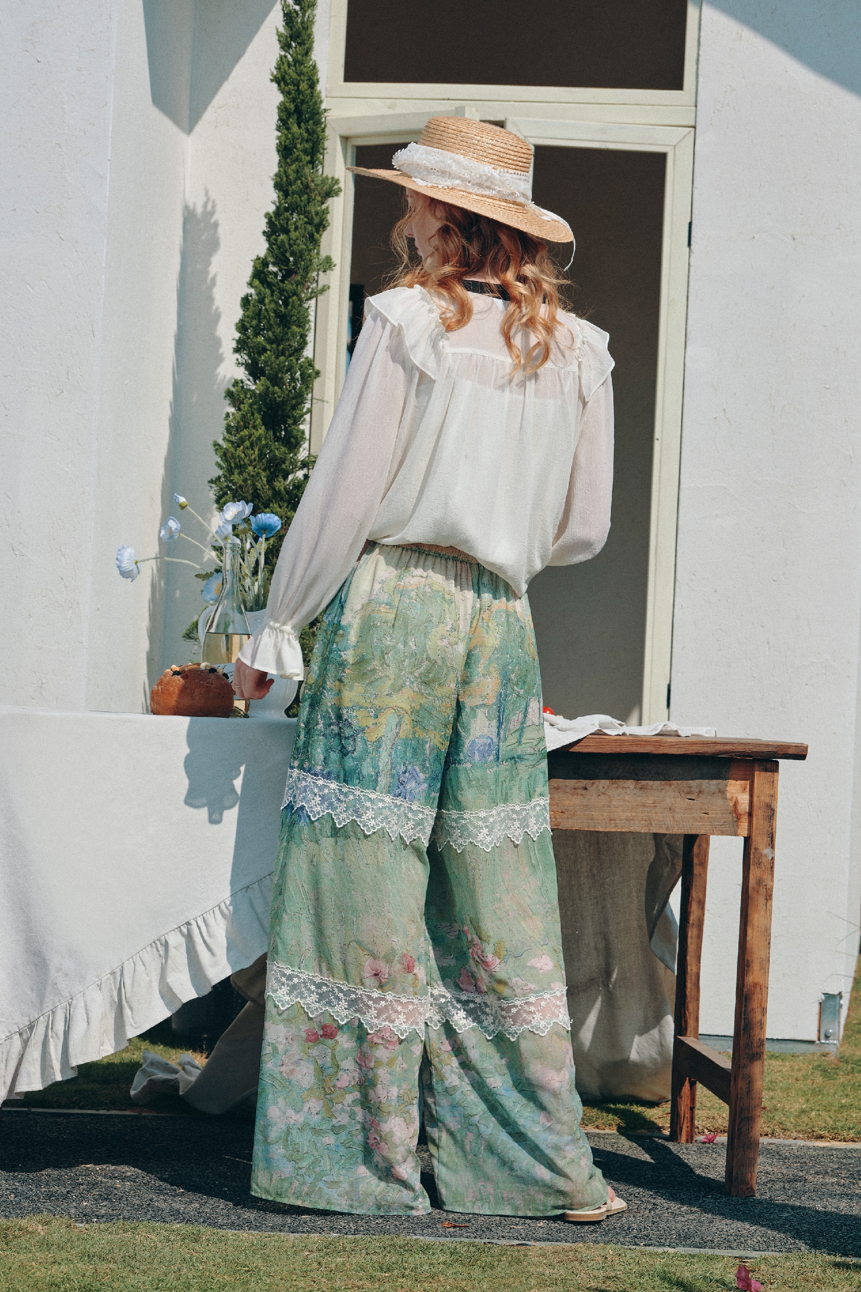 Lace Patchwork Pants