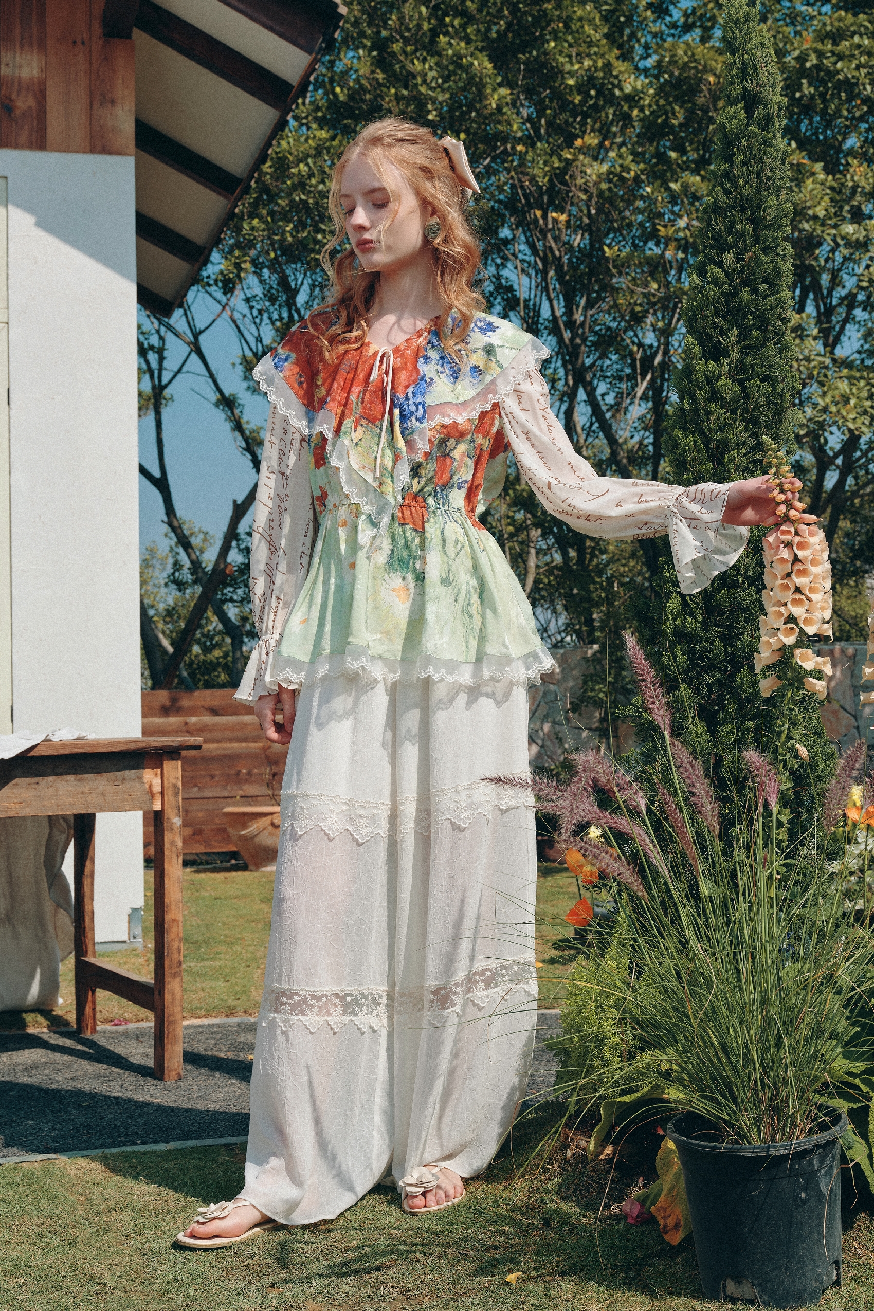 Lace Patchwork Pants