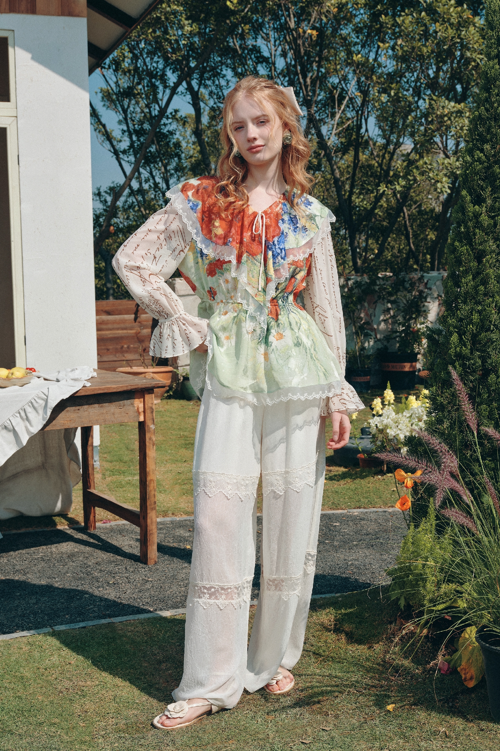 Lace Patchwork Pants