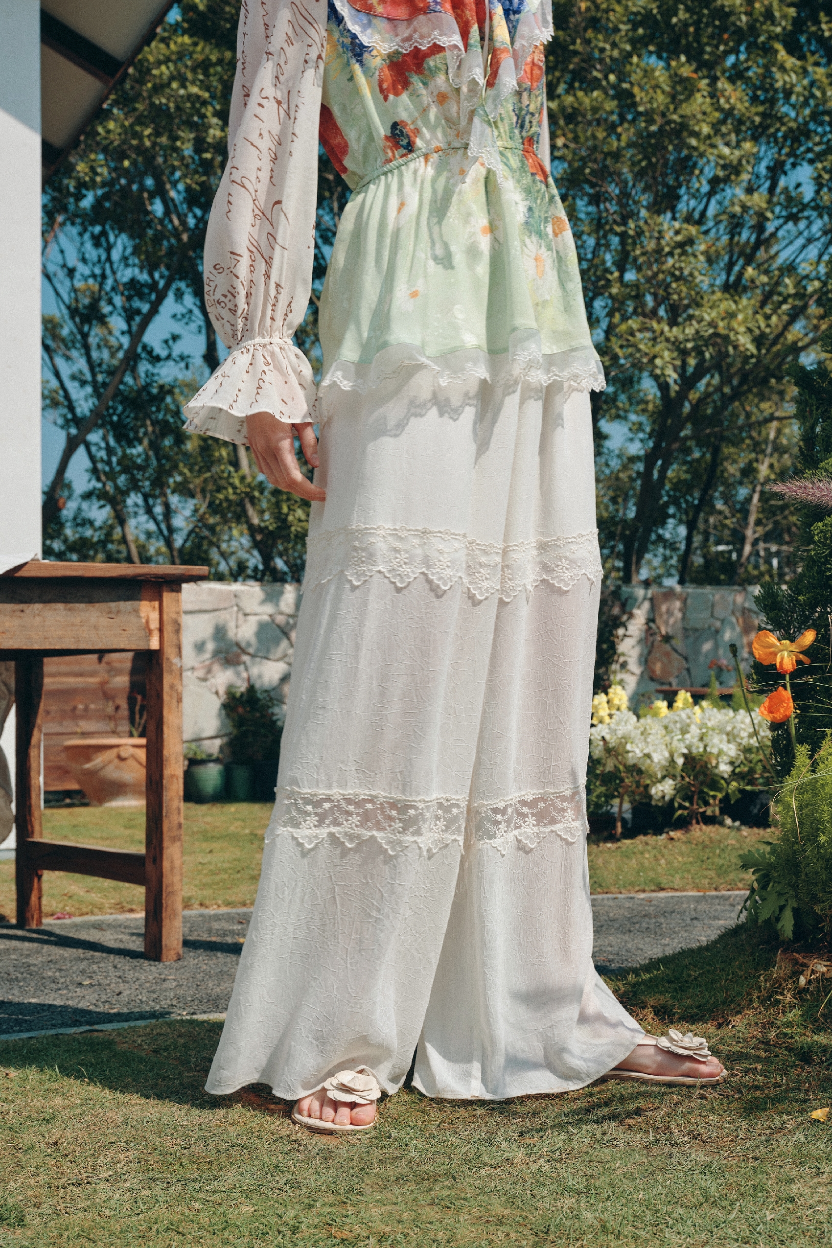 Lace Patchwork Pants