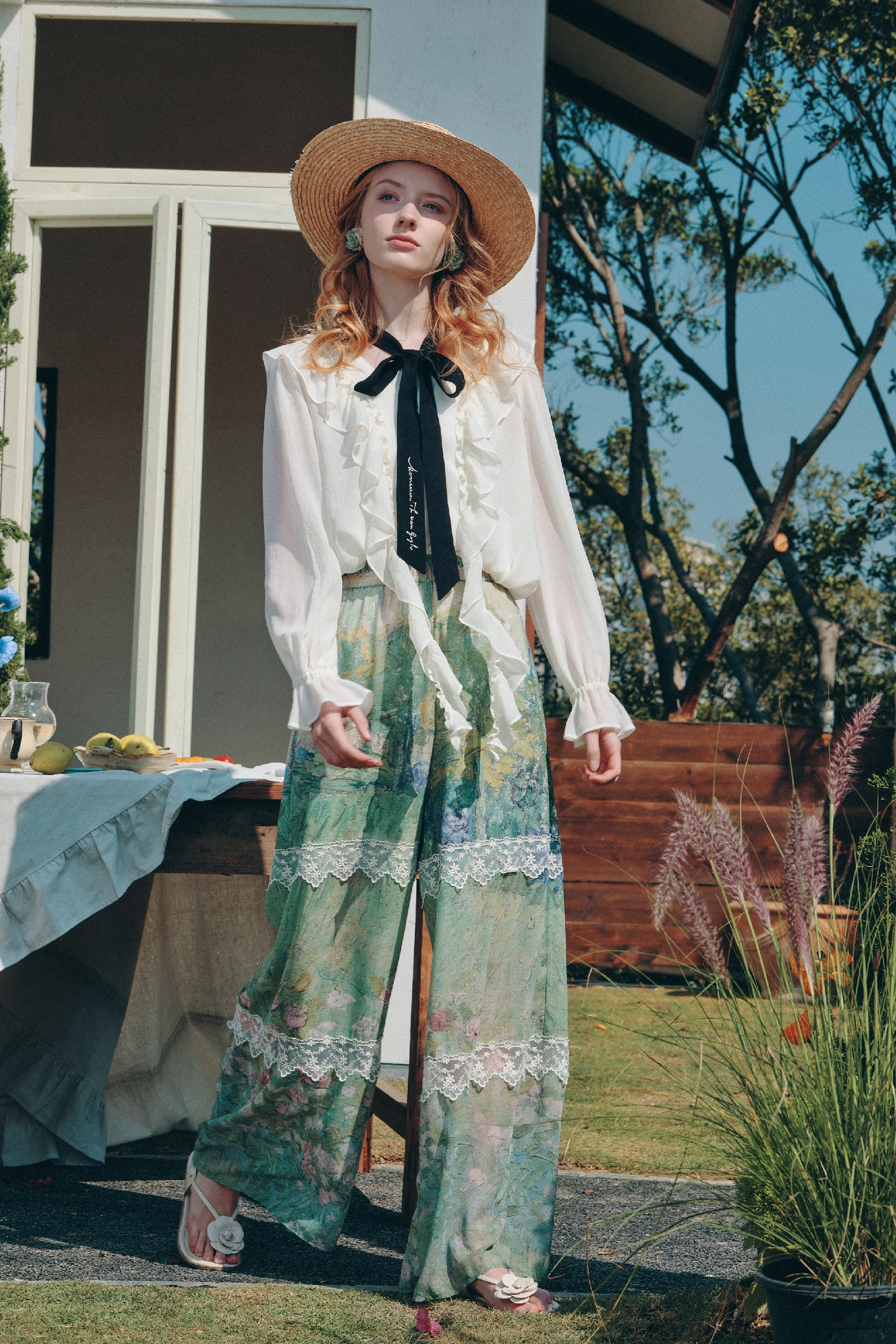 Lace Patchwork Pants