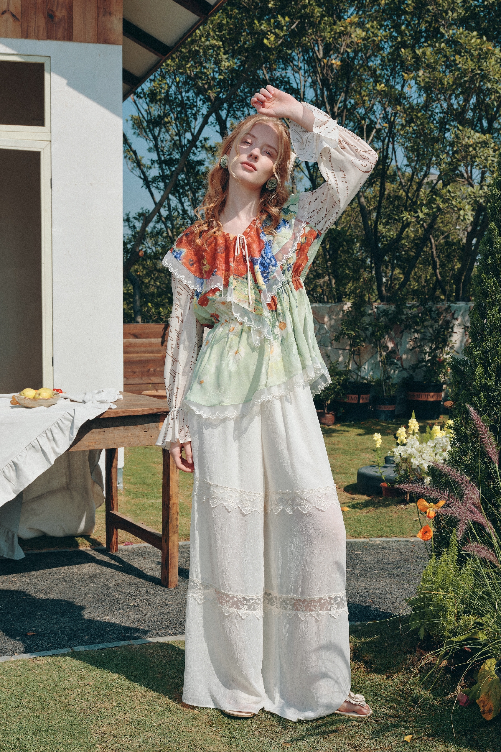 Lace Patchwork Pants